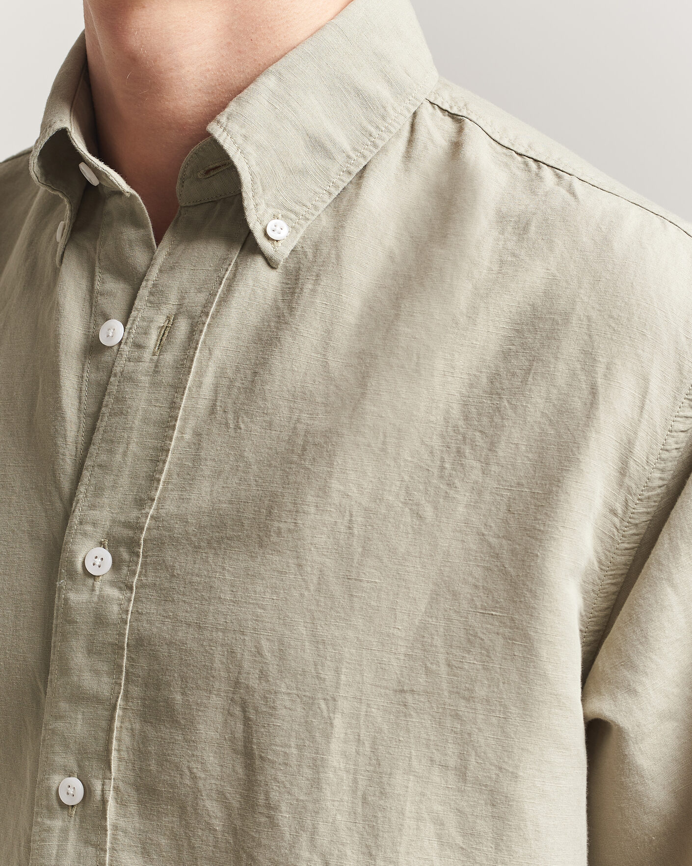 Heren | Overhemden | Filippa K | Relaxed Cotton/Linen Shirt Light Green