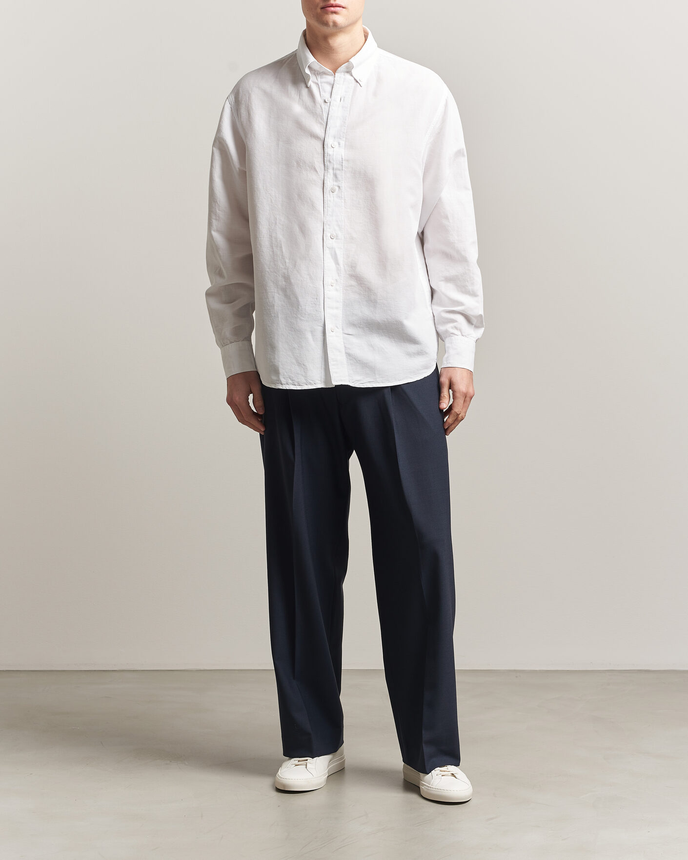 Heren | Overhemden | Filippa K | Relaxed Cotton/Linen Shirt White