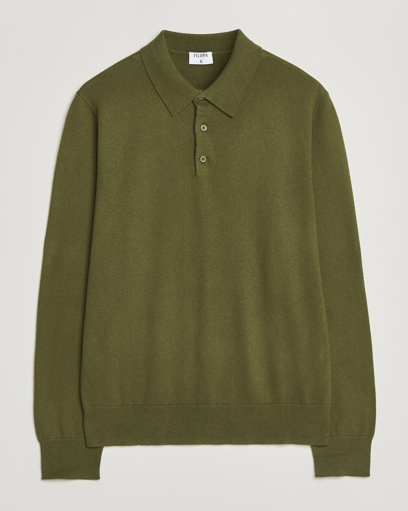 Heren | Truien | Filippa K | Knitted Polo Shirt Laurel Green