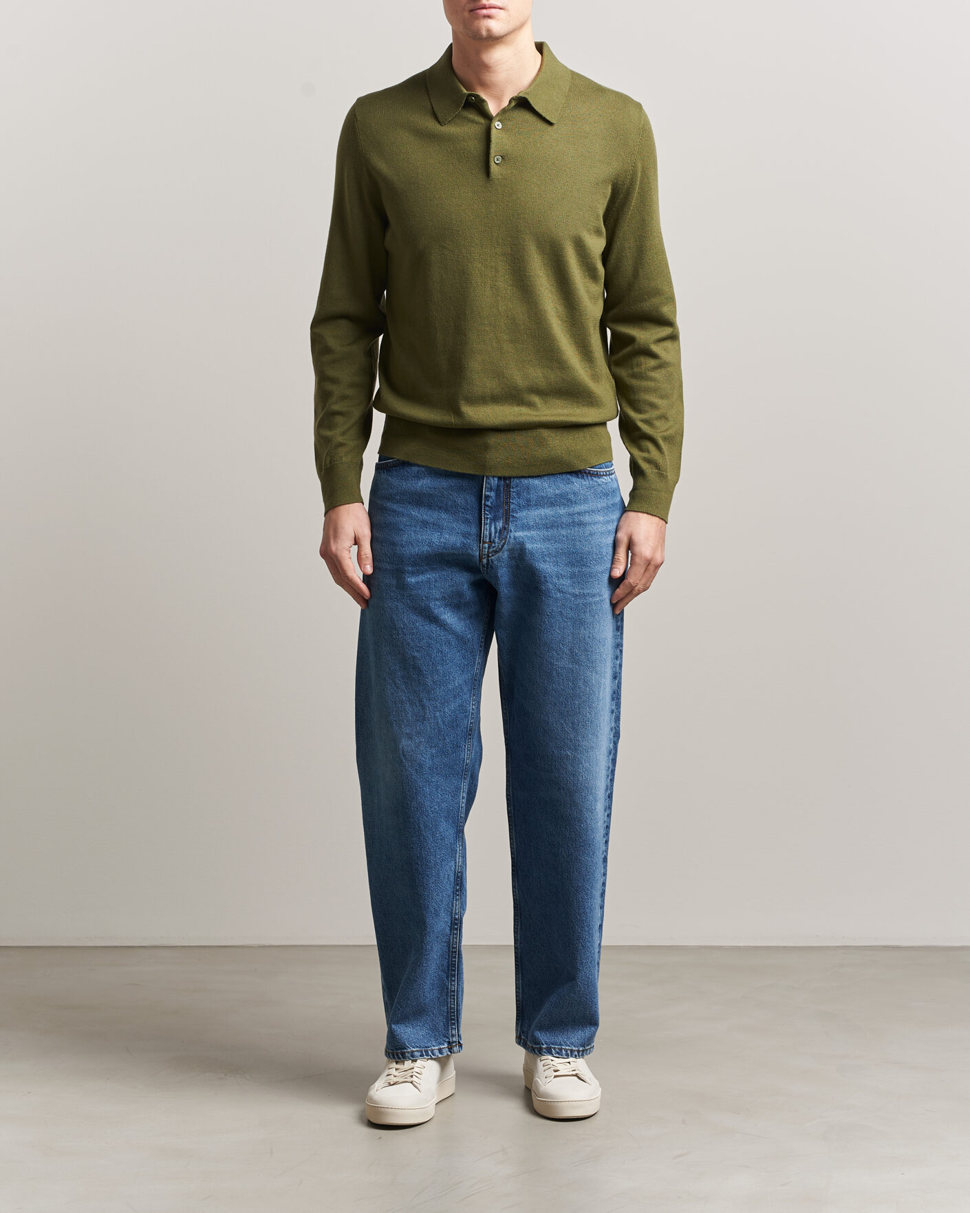 Heren | Truien | Filippa K | Knitted Polo Shirt Laurel Green