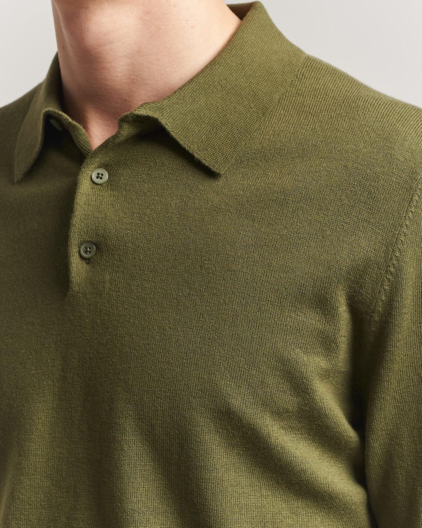 Heren | Truien | Filippa K | Knitted Polo Shirt Laurel Green