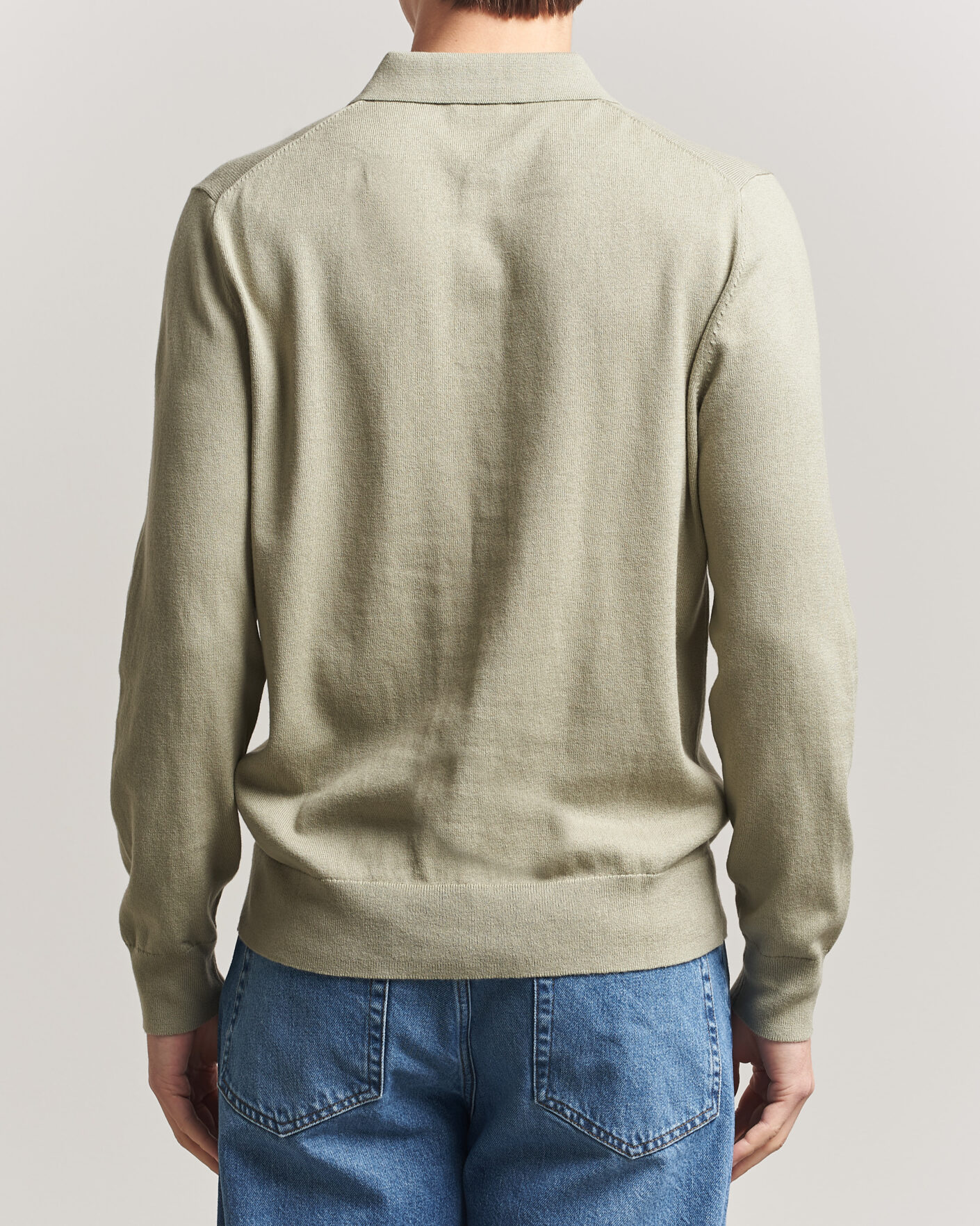 Heren | Truien | Filippa K | Knitted Polo Shirt Light Green
