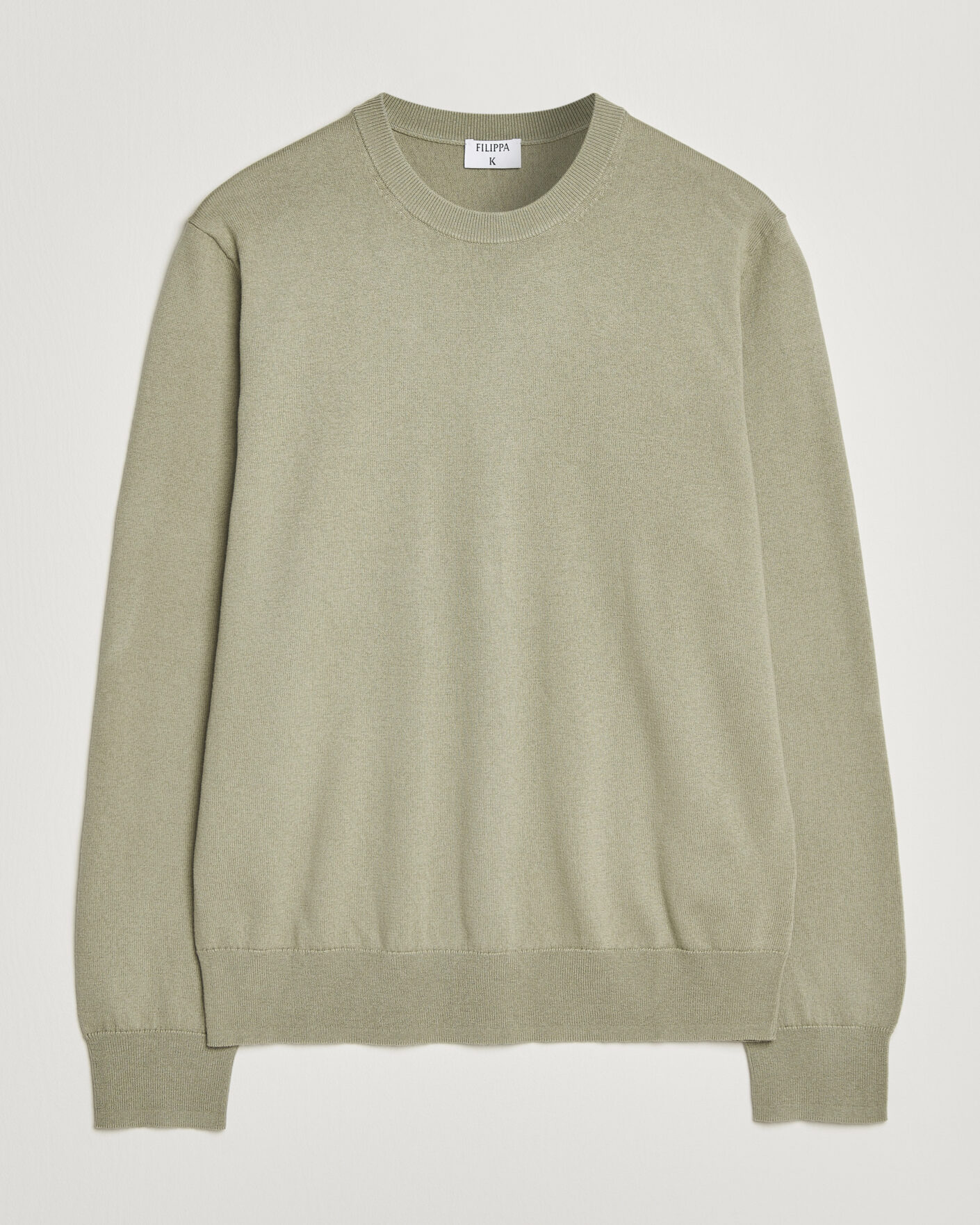 Heren | Truien | Filippa K | Cotton Merino Knitted Sweater Light Green