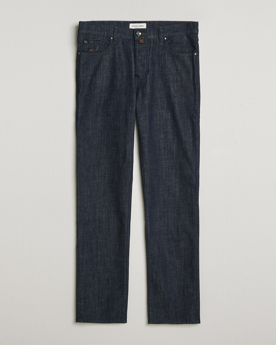 Heren | Jeans | Jacob Cohën | Edos Regular Straight Fit Stretch Jeans Dark Blue