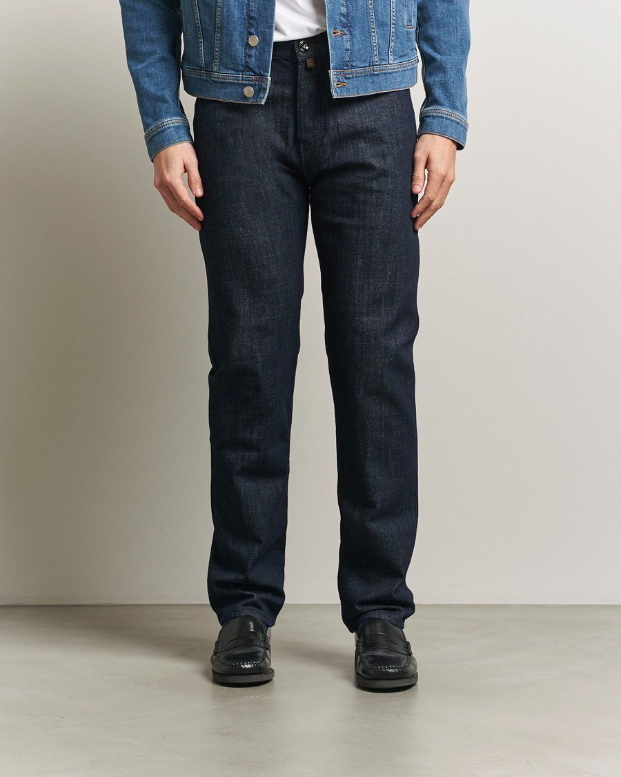 Heren | Jeans | Jacob Cohën | Edos Regular Straight Fit Stretch Jeans Dark Blue