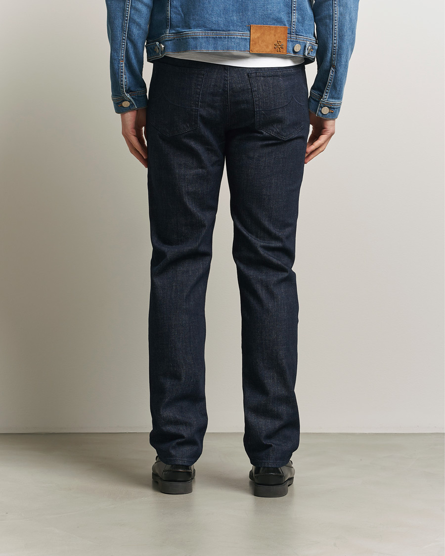 Heren | Jeans | Jacob Cohën | Edos Regular Straight Fit Stretch Jeans Dark Blue