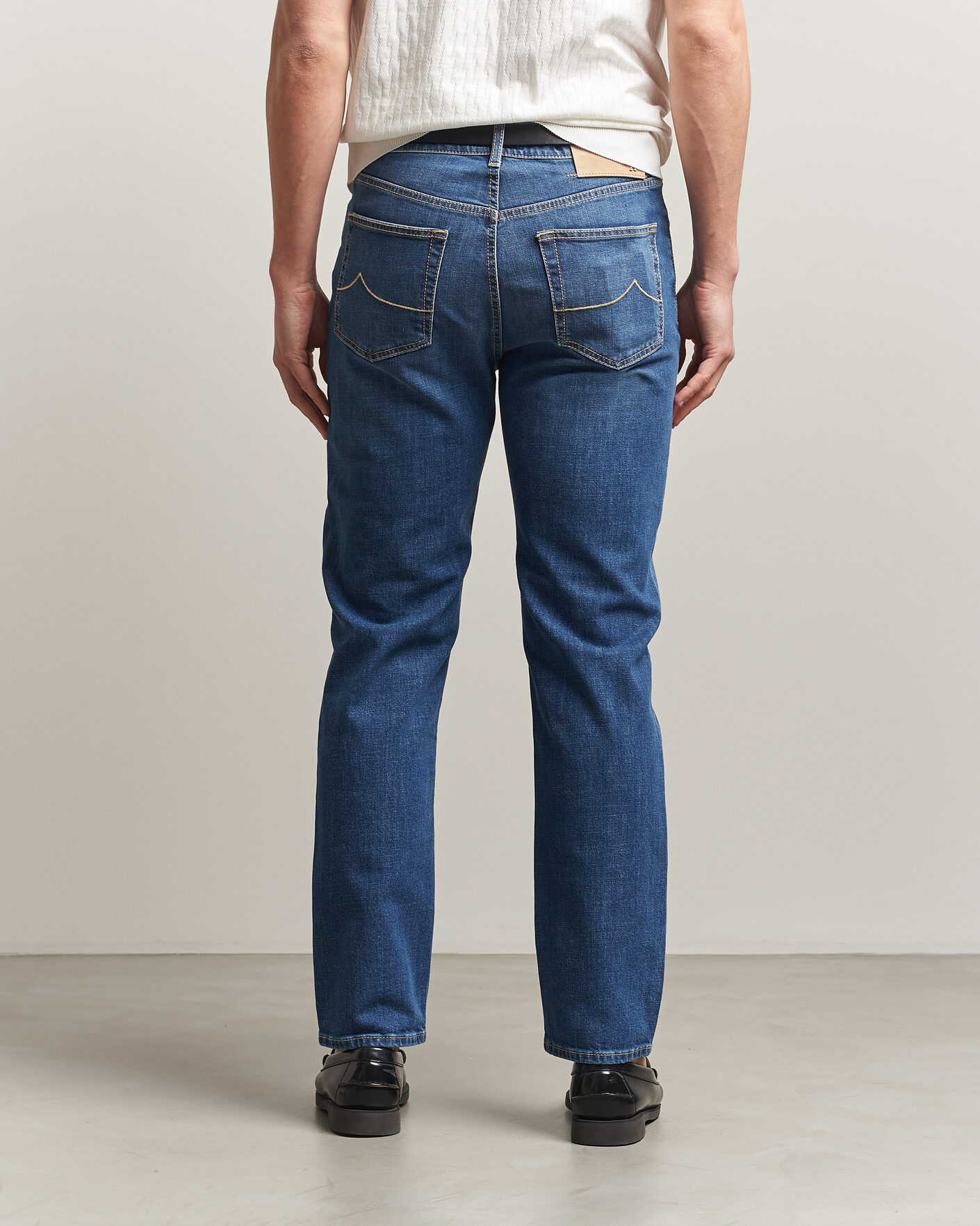 Heren | Broeken | Jacob Cohën | Edos Regular Straight Fit Stretch Jeans Mid Blue