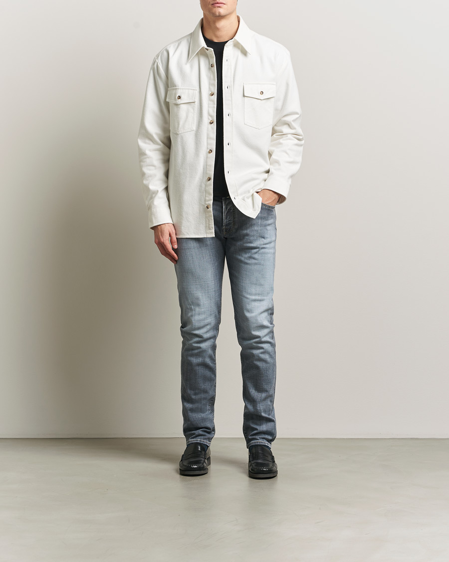 Heren | Jeans | Jacob Cohën | Bard Slim Fit Stretch Jeans Light Grey