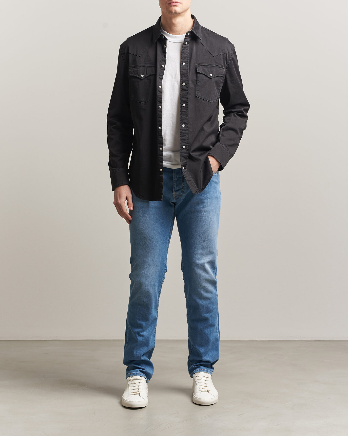 Heren | Jeans | Jacob Cohën | Bard Slim Fit Stretch Jeans Super Light Blue