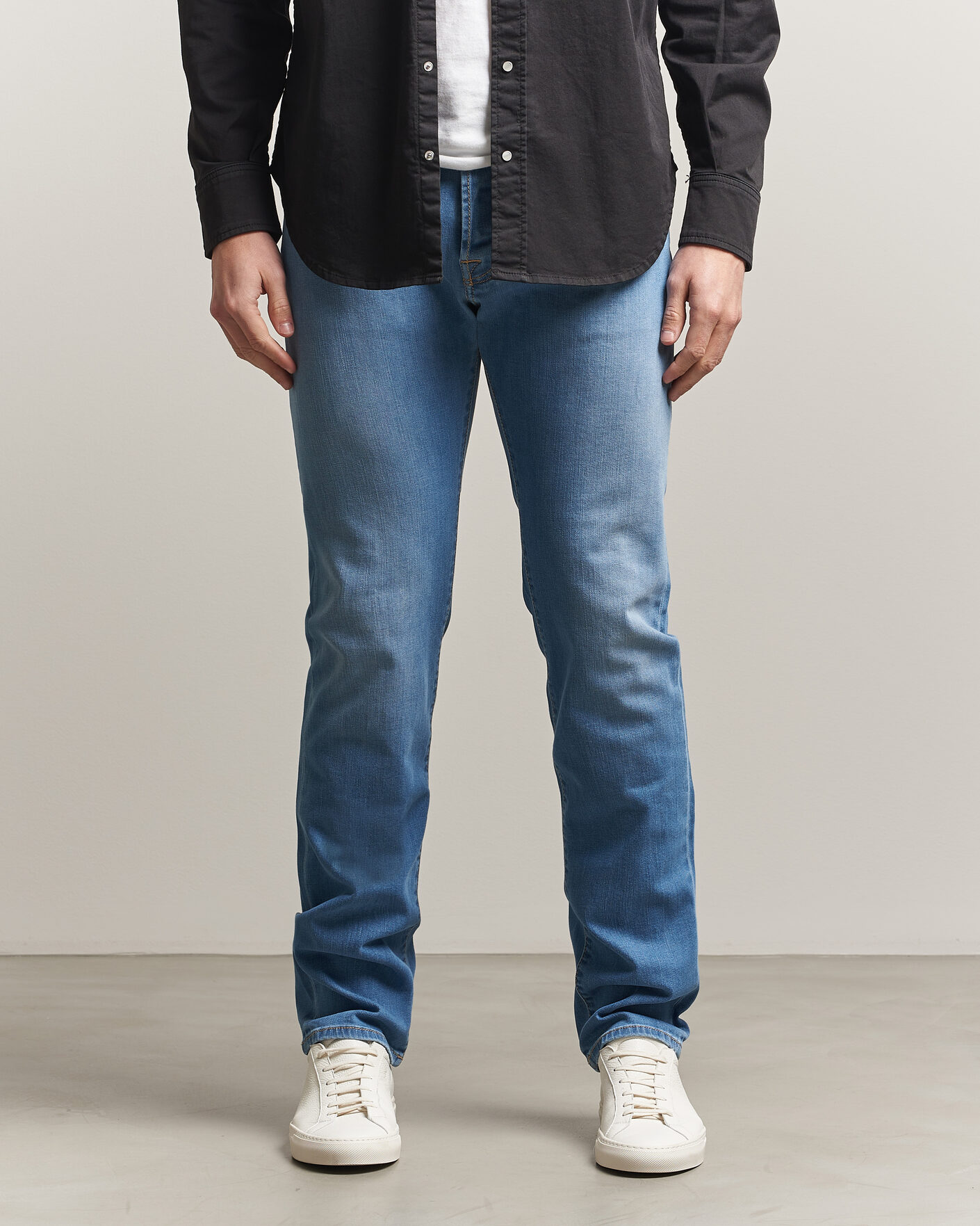 Heren | Jeans | Jacob Cohën | Bard Slim Fit Stretch Jeans Super Light Blue