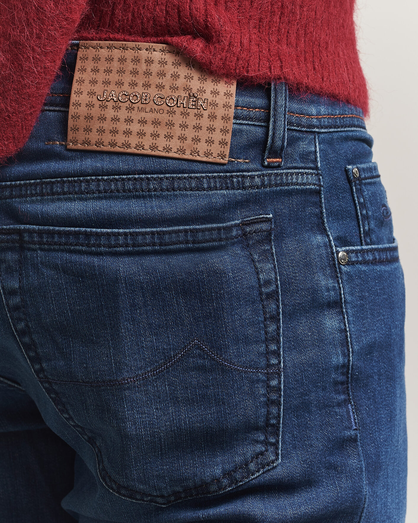 Heren | Jeans | Jacob Cohën | Bard Slim Fit Stretch Jeans Mid Blue