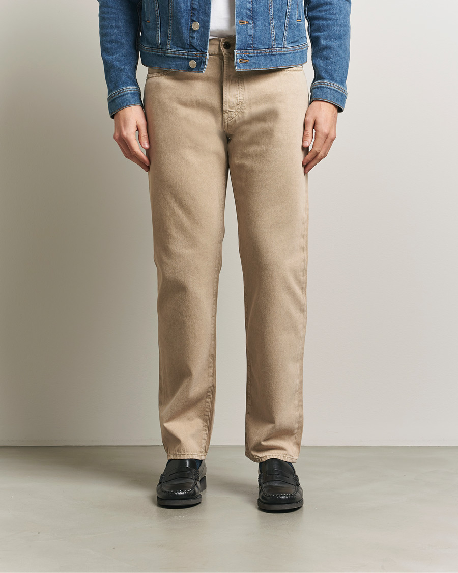 Heren | Broeken | Jacob Cohën | Edos Regular Straight Fit Bull Denim Jeans Beige