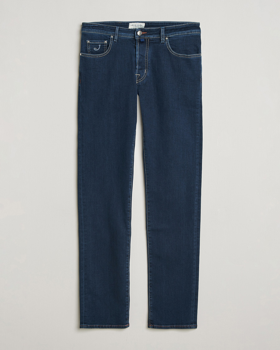 Heren | Jeans | Jacob Cohën | Bard Slim Fit Stretch Jeans Dark Blue