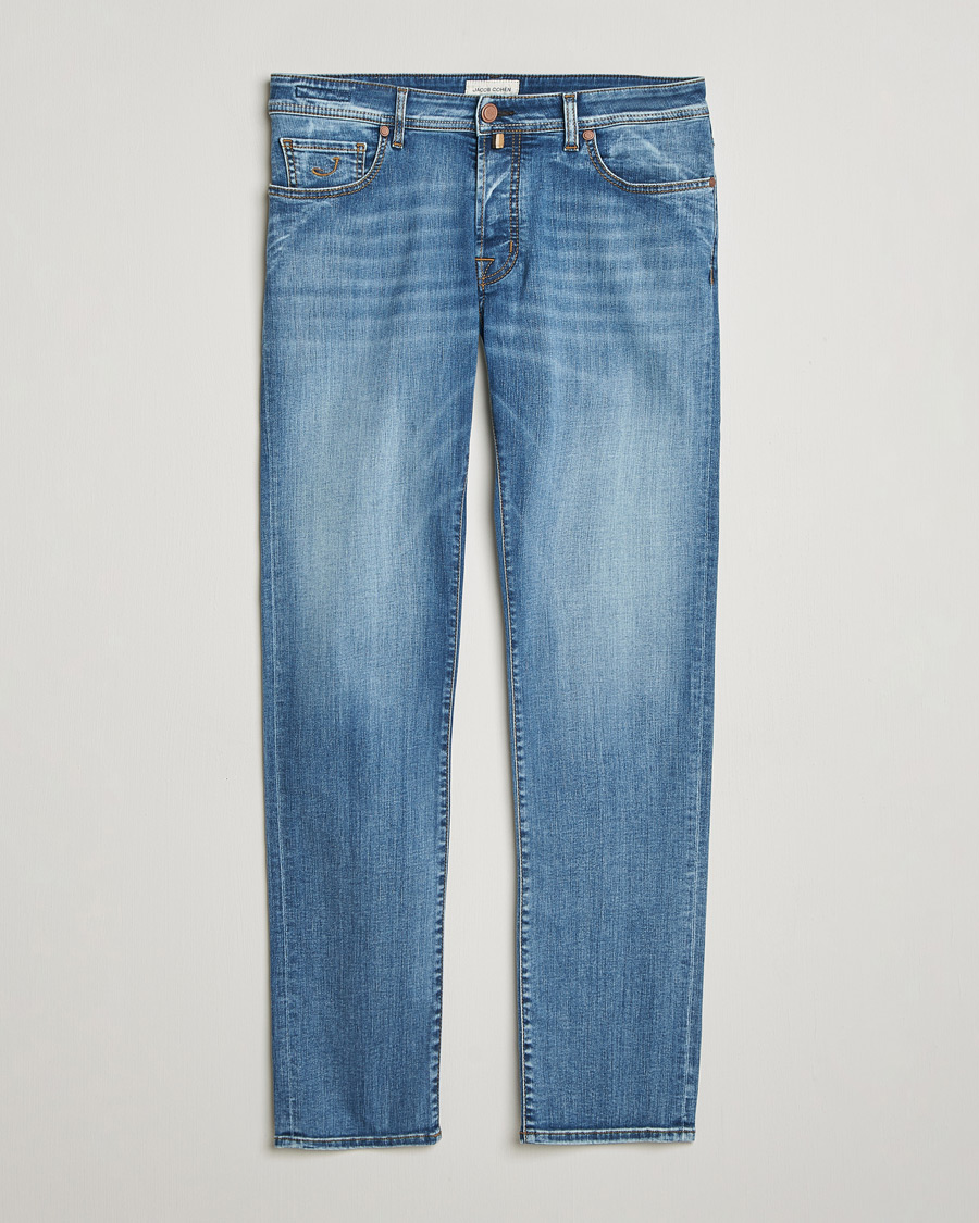 Heren | Jeans | Jacob Cohën | Bard Slim Fit Stretch Jeans Light Blue