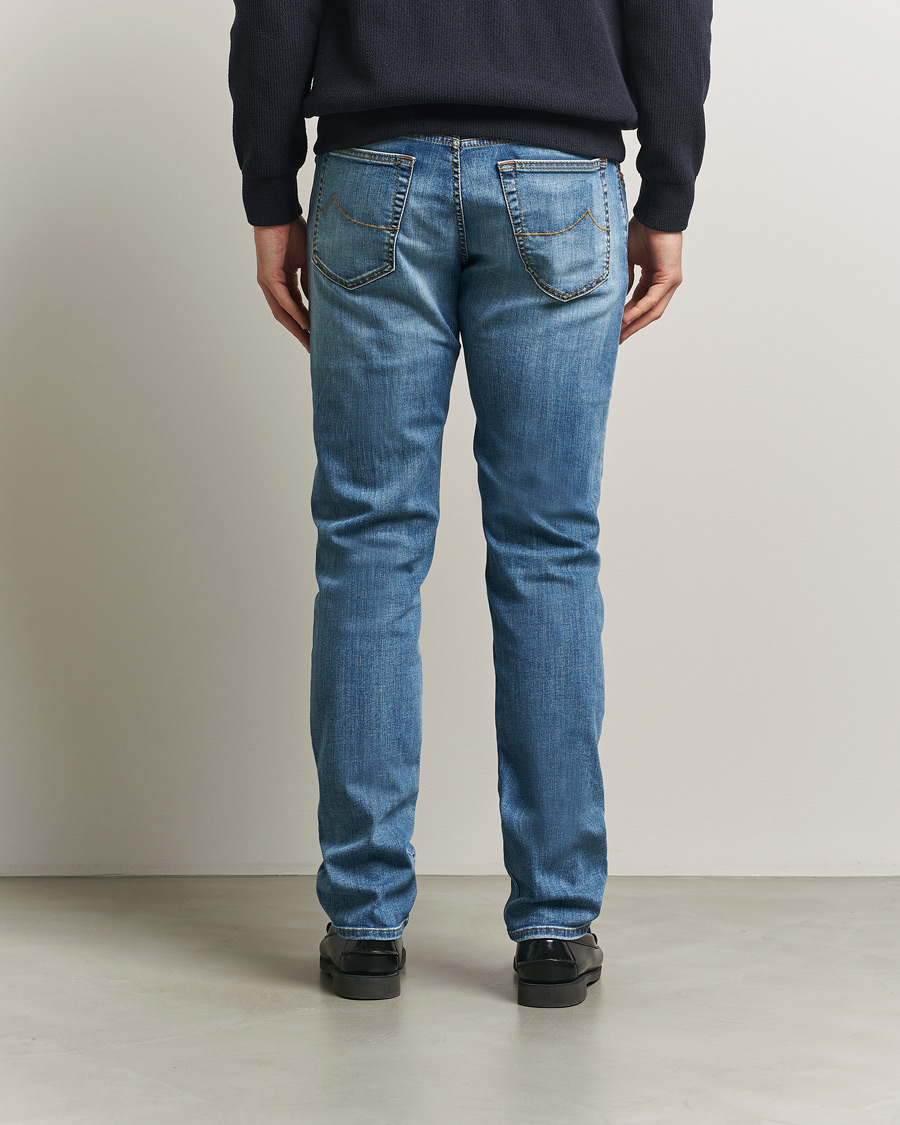 Heren | Jeans | Jacob Cohën | Bard Slim Fit Stretch Jeans Light Blue