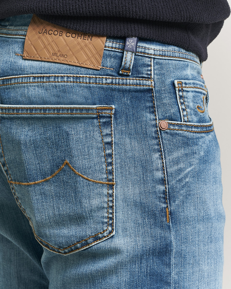 Heren | Jeans | Jacob Cohën | Bard Slim Fit Stretch Jeans Light Blue