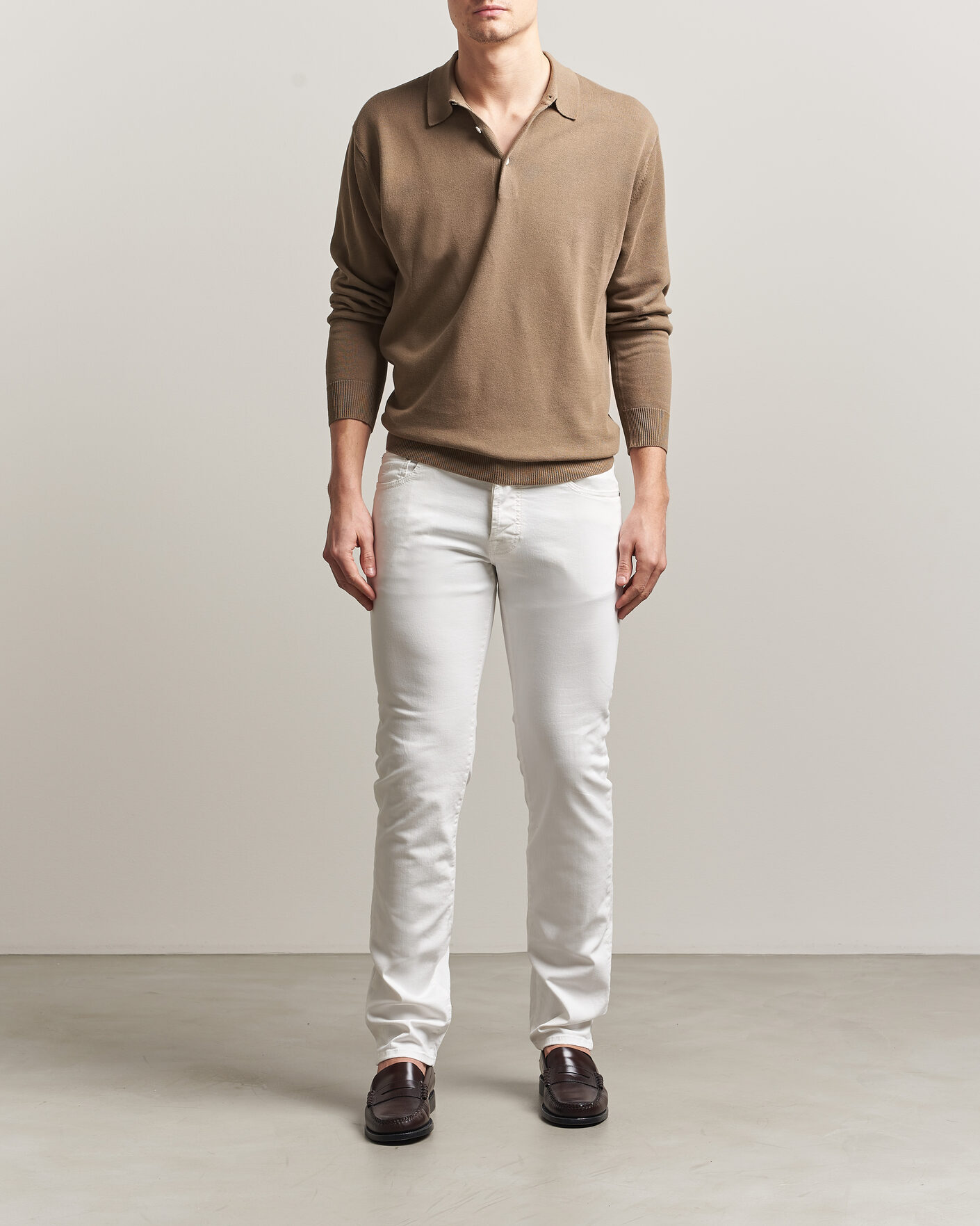Heren | Jeans | Jacob Cohën | Bard Slim Fit Bull Stretch Jeans White