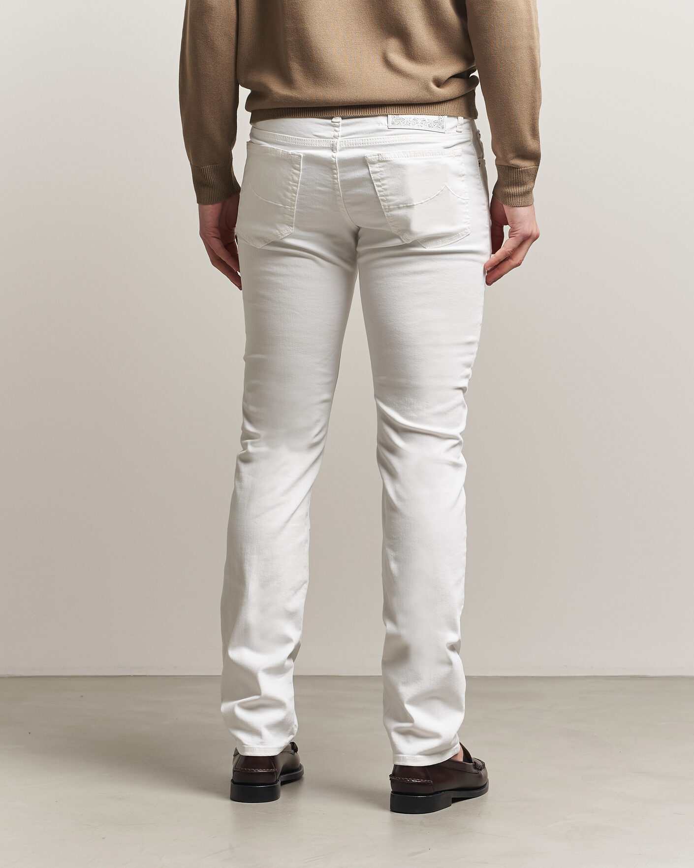 Heren | Jeans | Jacob Cohën | Bard Slim Fit Bull Stretch Jeans White
