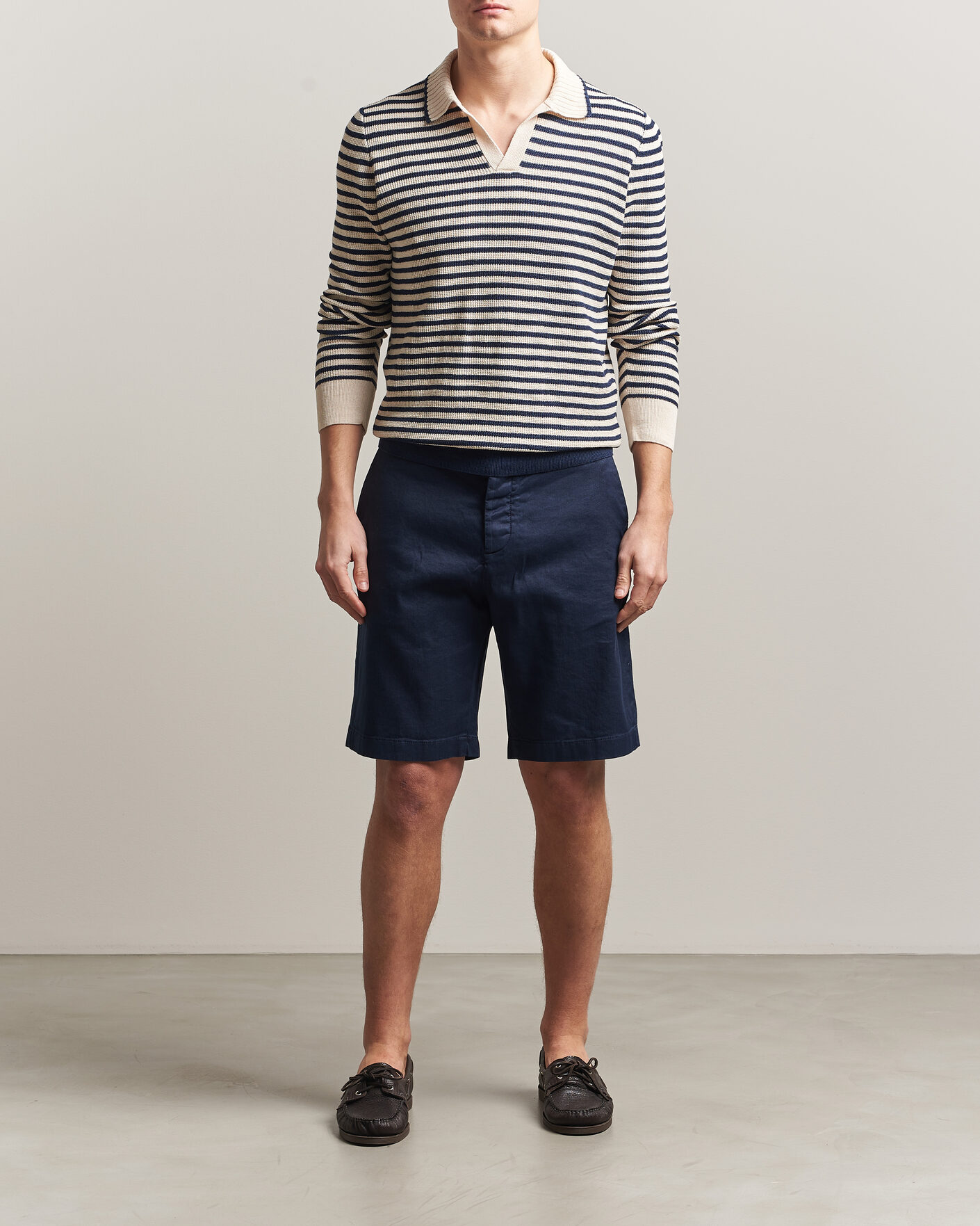 Heren | Korte broek | Jacob Cohën | George Stretch Linen Shorts Navy
