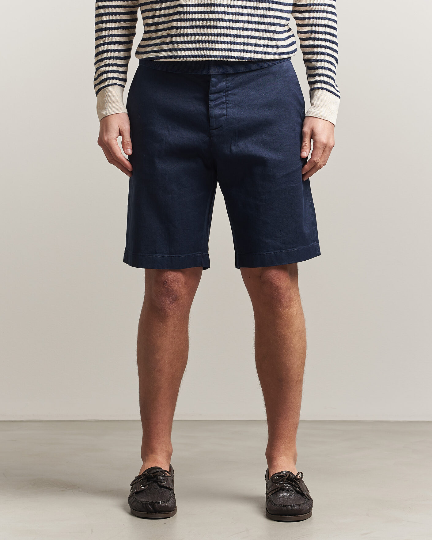 Heren | Korte broek | Jacob Cohën | George Stretch Linen Shorts Navy