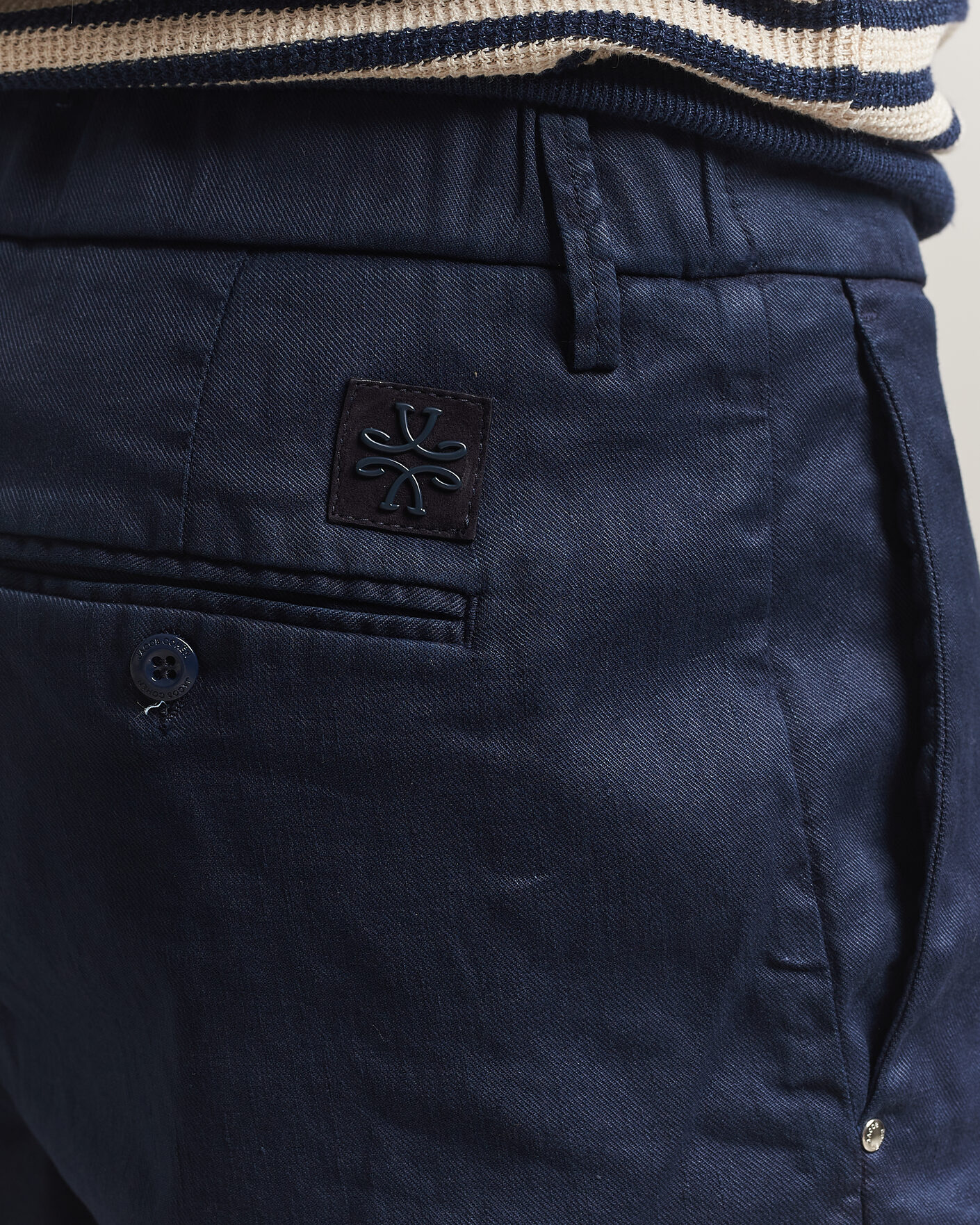 Heren | Korte broek | Jacob Cohën | George Stretch Linen Shorts Navy