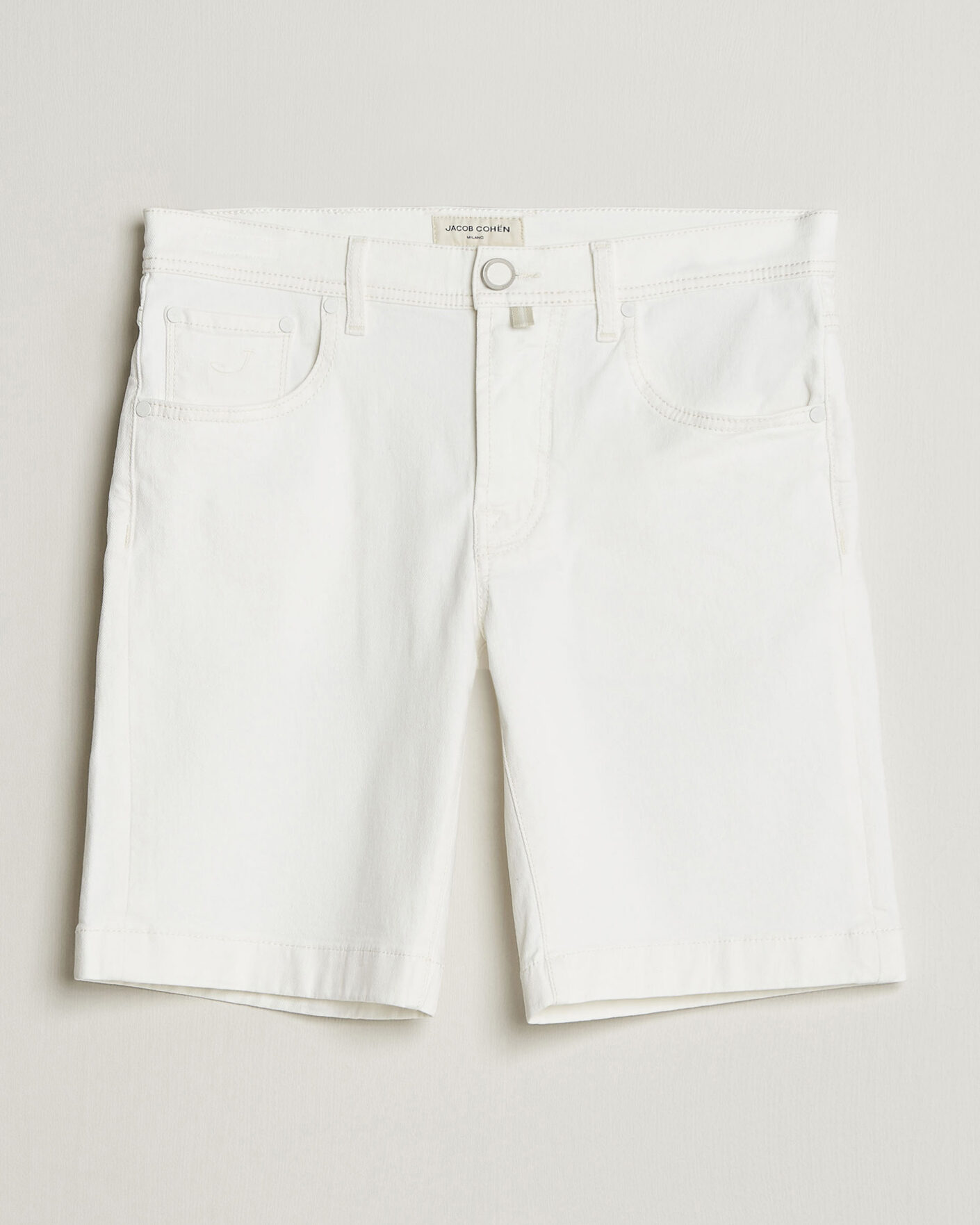 Heren | Korte broek | Jacob Cohën | Nicolas Bull Stretch Denim Shorts White