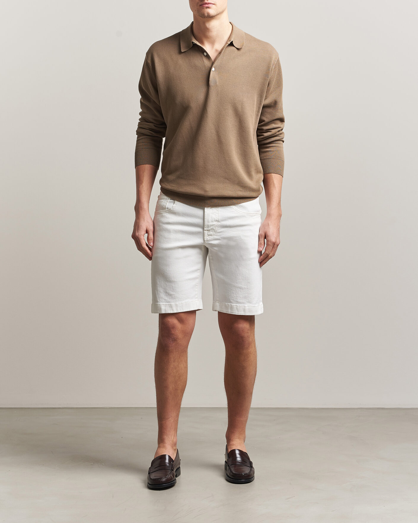 Heren | Korte broek | Jacob Cohën | Nicolas Bull Stretch Denim Shorts White