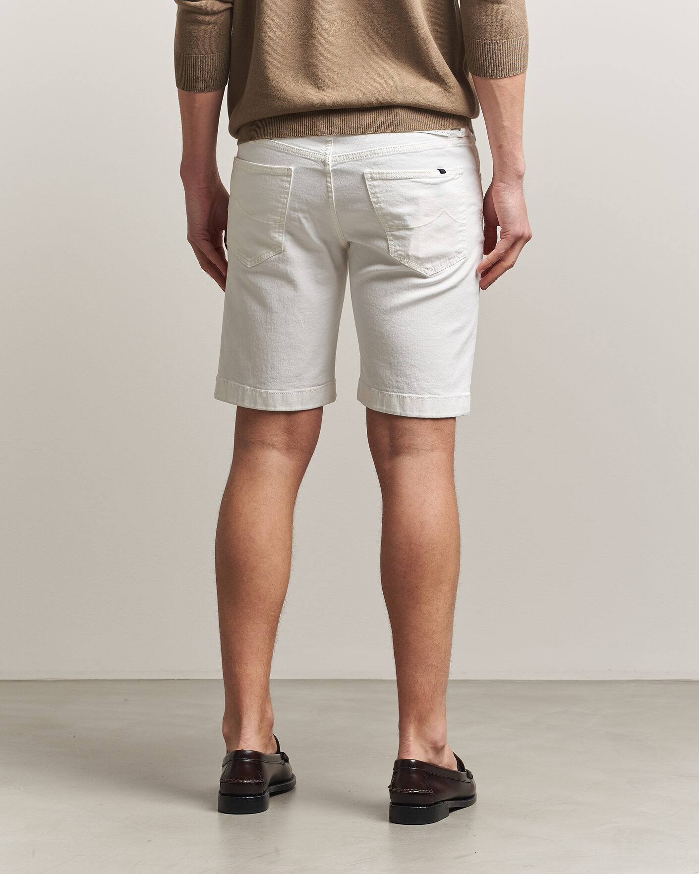 Heren | Korte broek | Jacob Cohën | Nicolas Bull Stretch Denim Shorts White