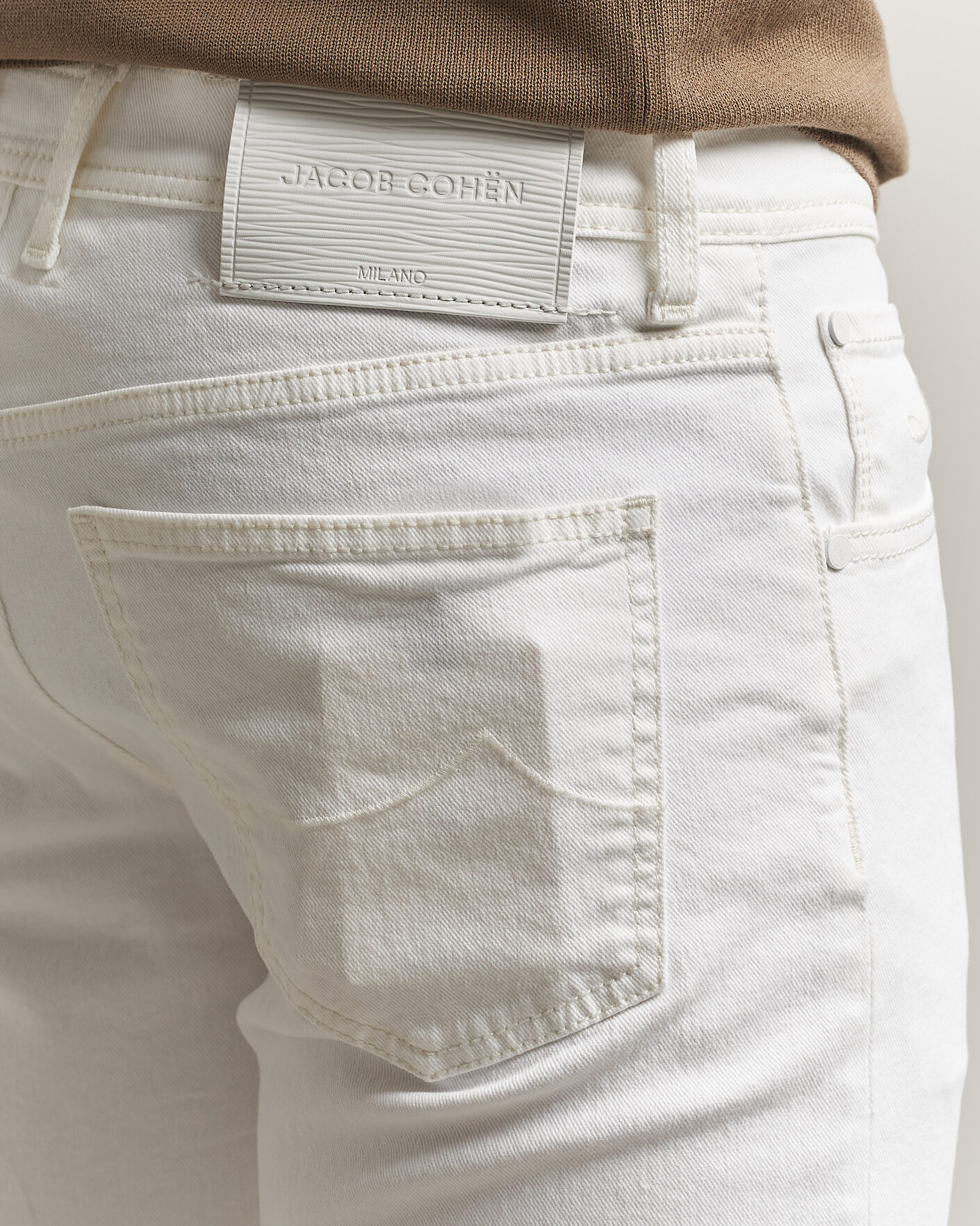Heren | Korte broek | Jacob Cohën | Nicolas Bull Stretch Denim Shorts White