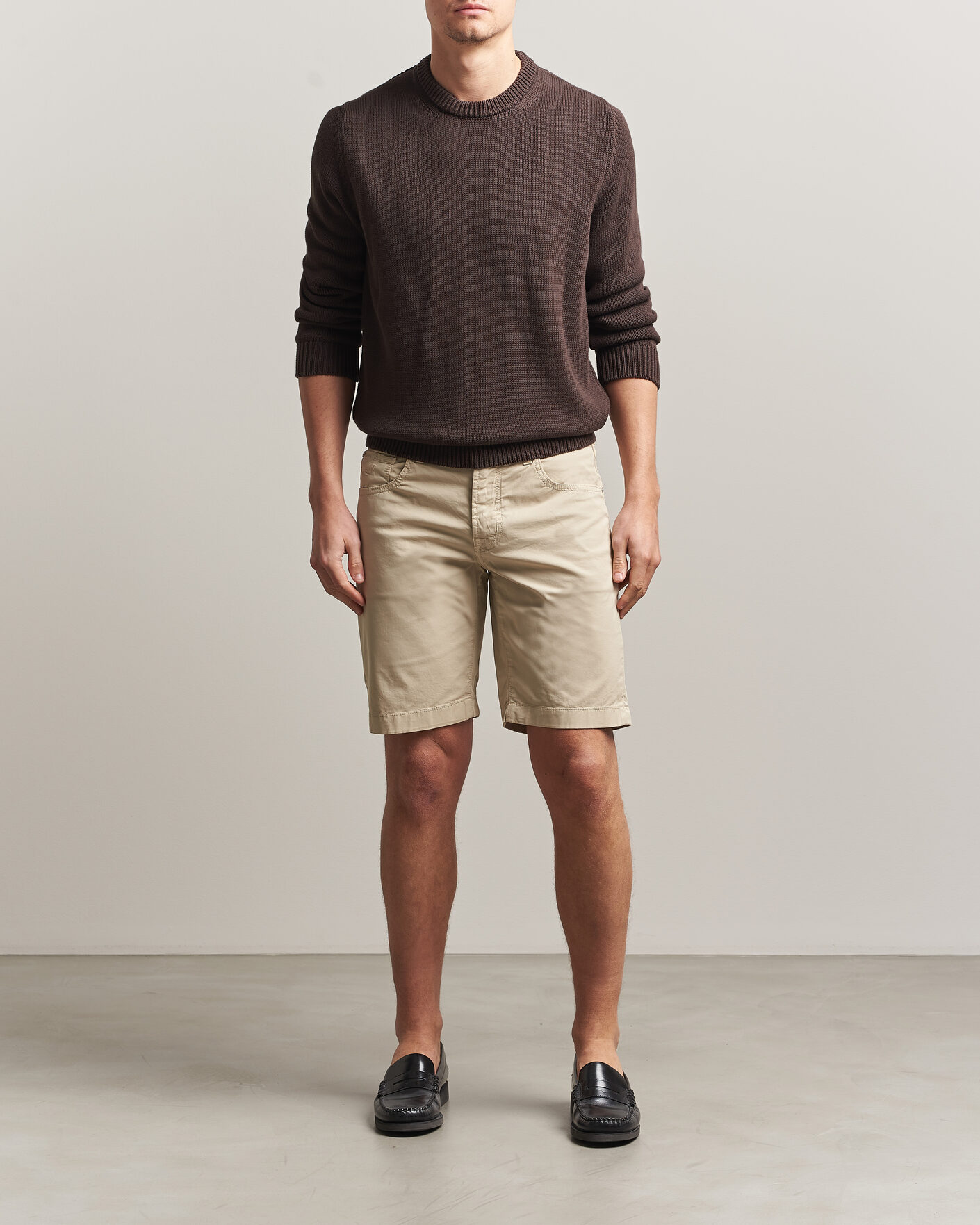 Heren | Korte broek | Jacob Cohën | Nicolas Cotton Gabardine Shorts Beige