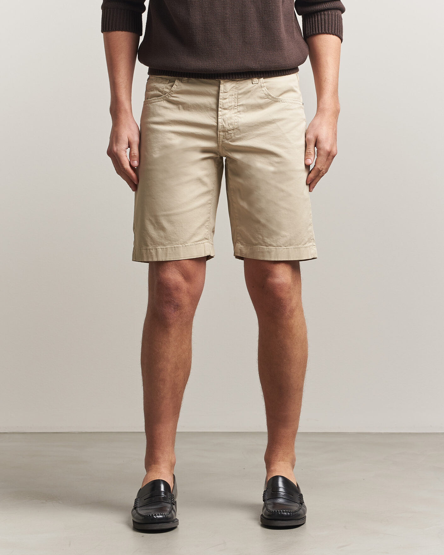 Heren | Korte broek | Jacob Cohën | Nicolas Cotton Gabardine Shorts Beige
