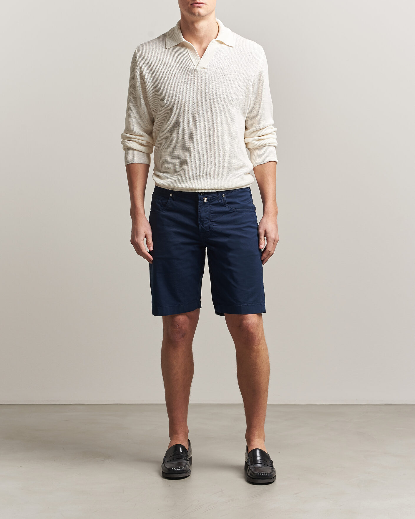 Heren | Korte broek | Jacob Cohën | Nicolas Cotton Gabardine Shorts Navy