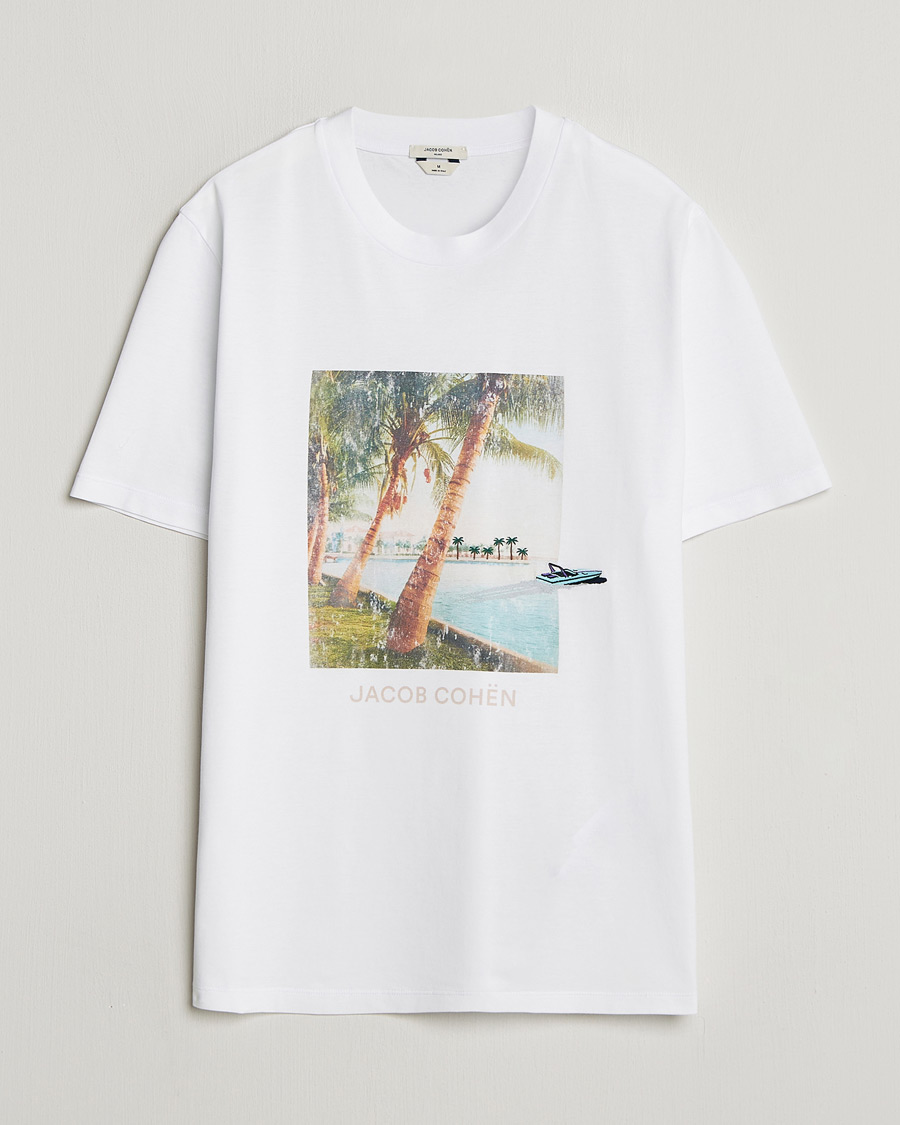 Heren | T-shirts | Jacob Cohën | Cotton Logo T-Shirt White