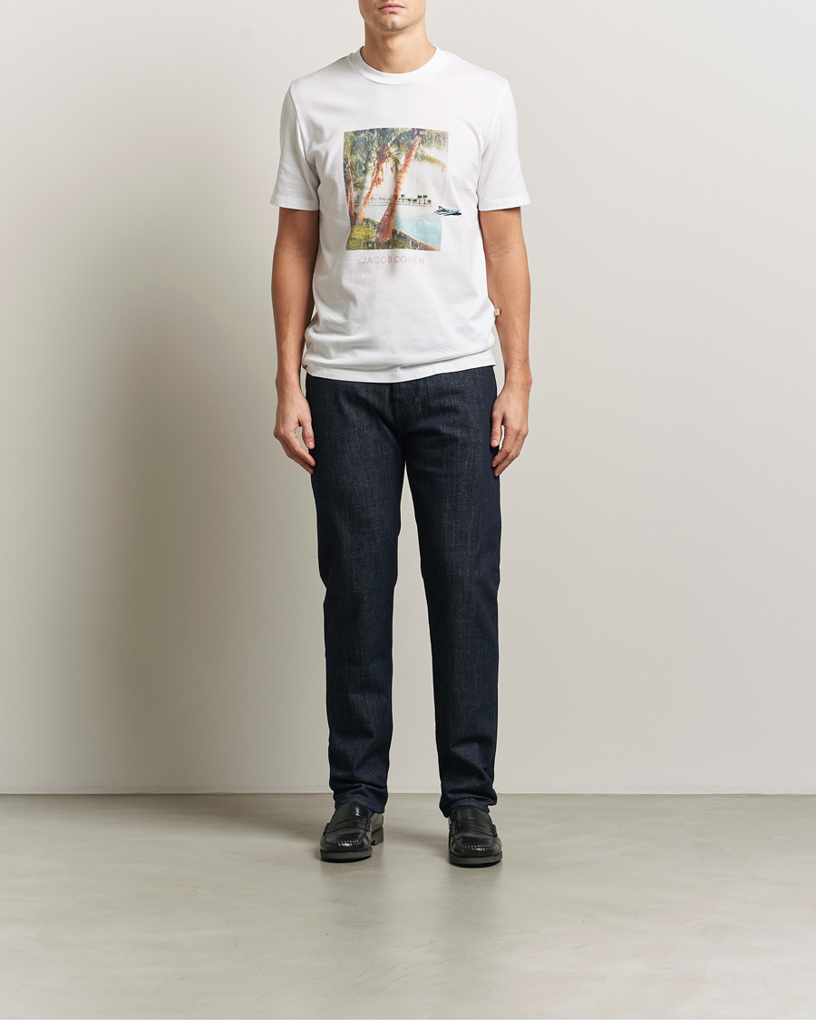 Heren | T-shirts | Jacob Cohën | Cotton Logo T-Shirt White