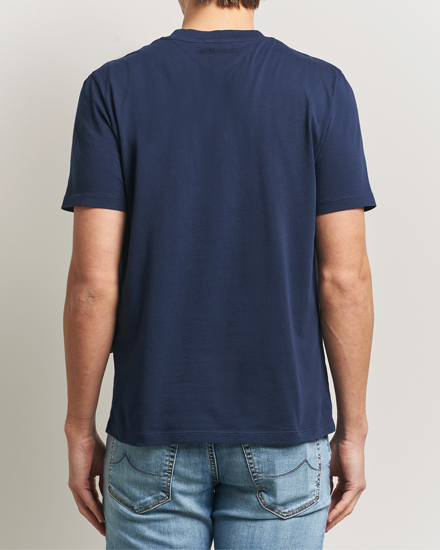 Heren | T-shirts | Jacob Cohën | Cotton Logo T-Shirt Navy