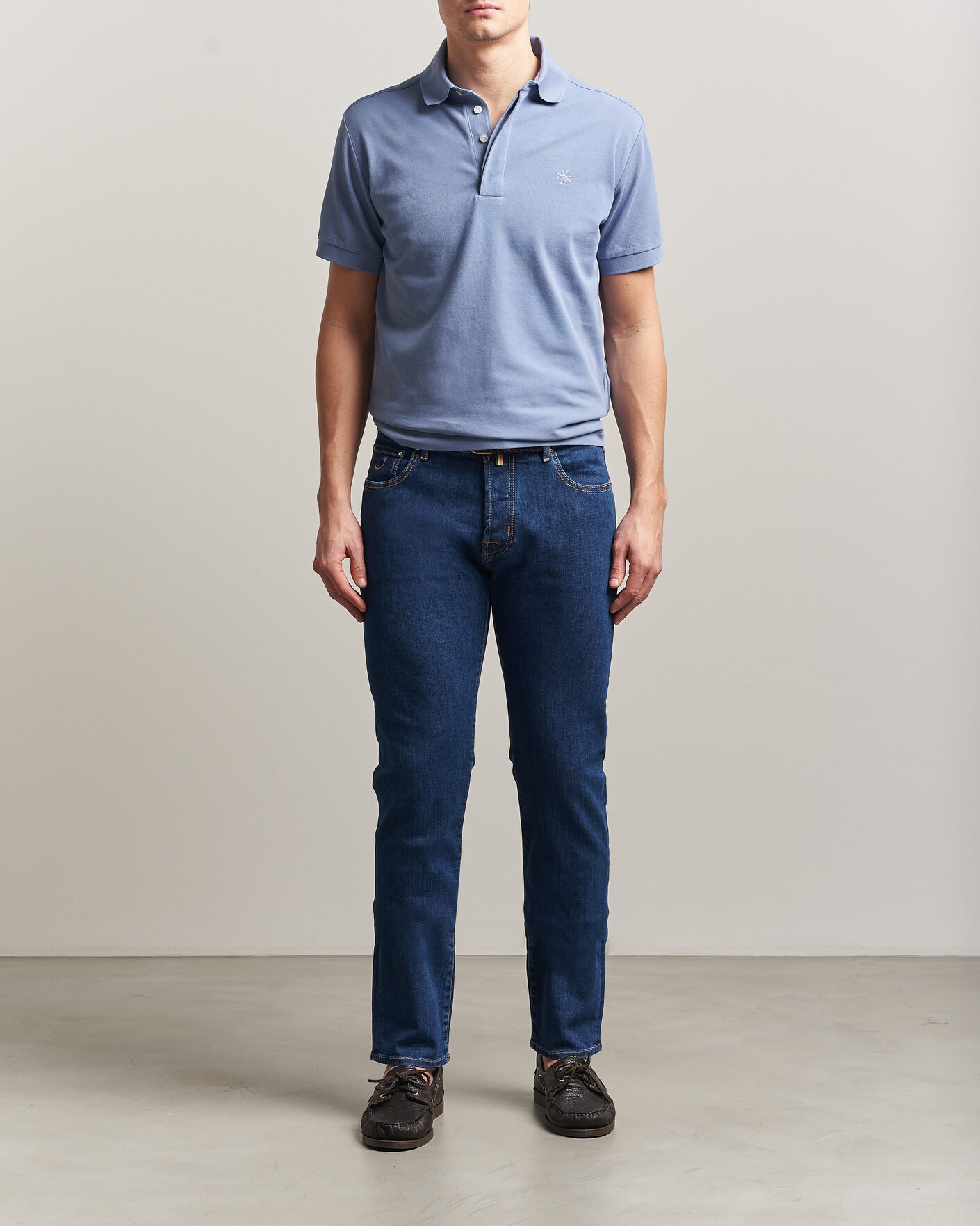 Heren | Jeans | Jacob Cohën | Bard Slim Fit Stretch Porsche Patch Jeans Dark Blue