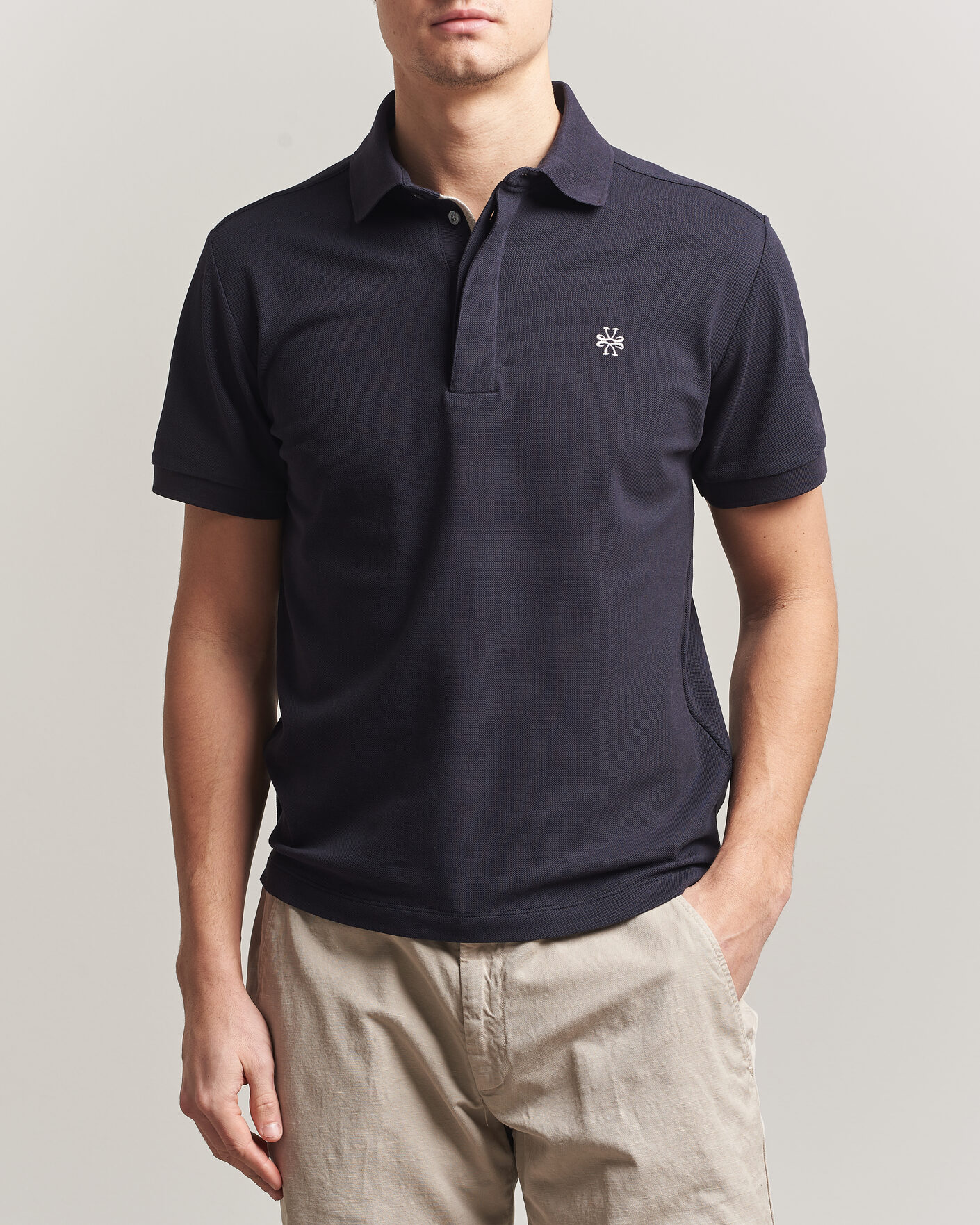 Heren | Polo's | Jacob Cohën | Cotton Polo Piquet Navy Blue