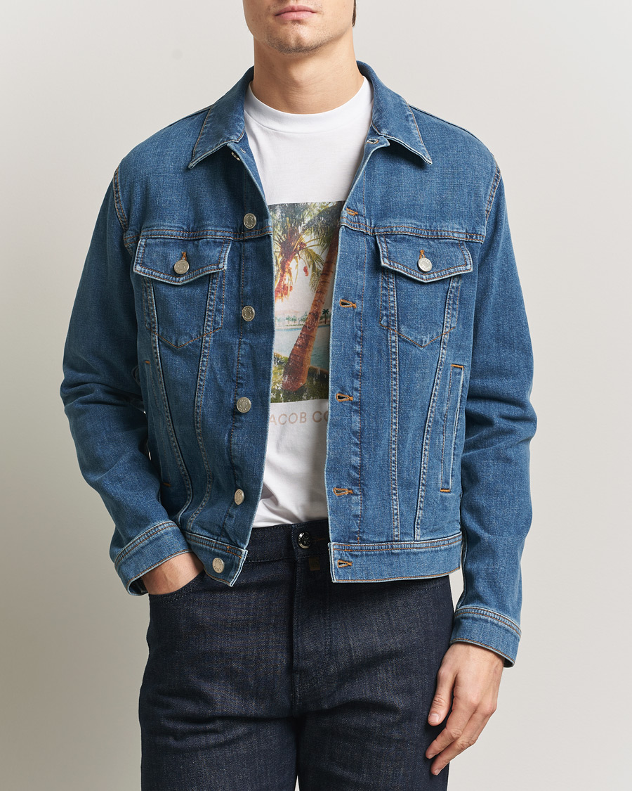 Heren | Jassen | Jacob Cohën | Denim Trucker Jacket Mid Blue