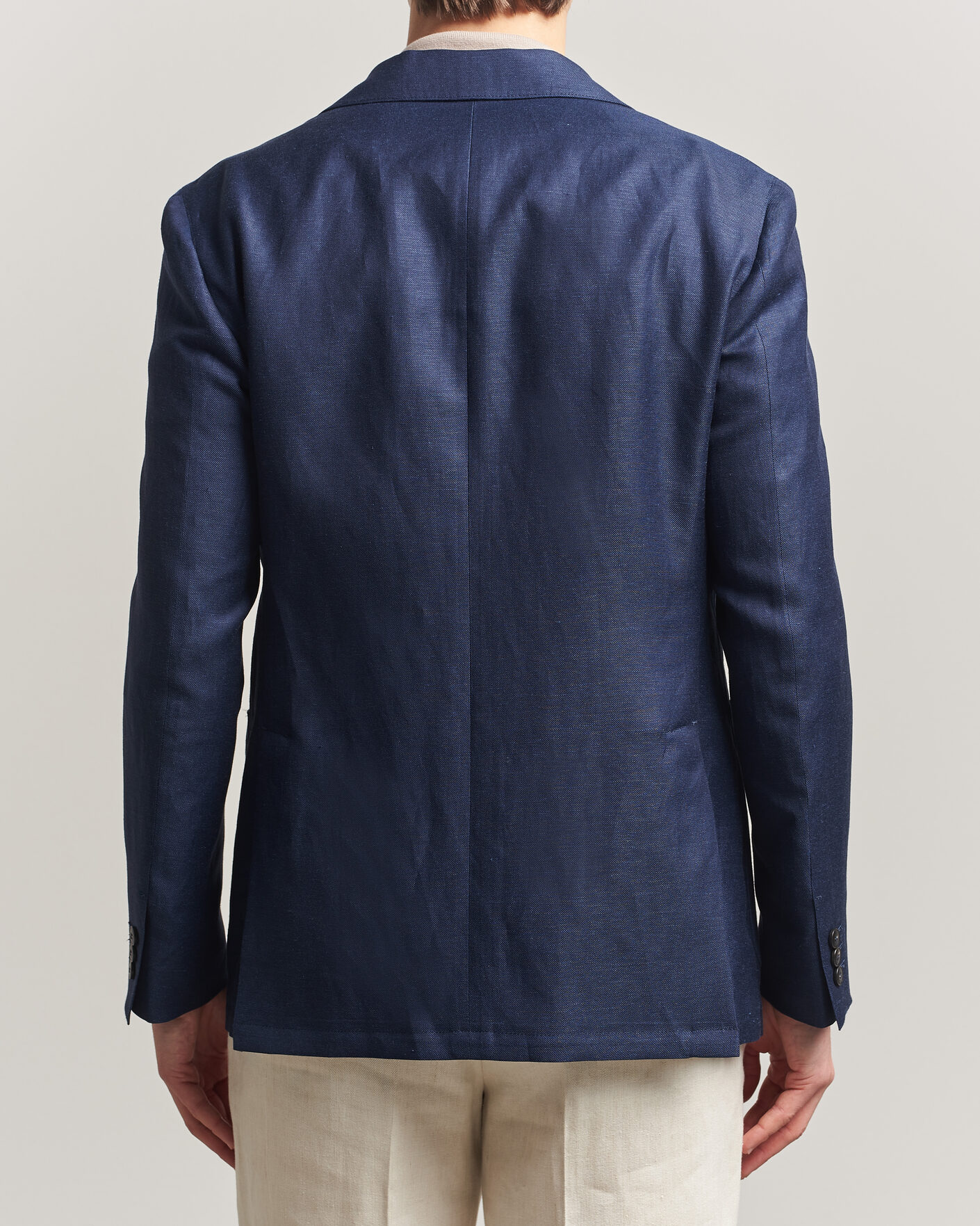 Heren | Blazers | Canali | Unconstructed Wool/Linen Blazer Dark Blue