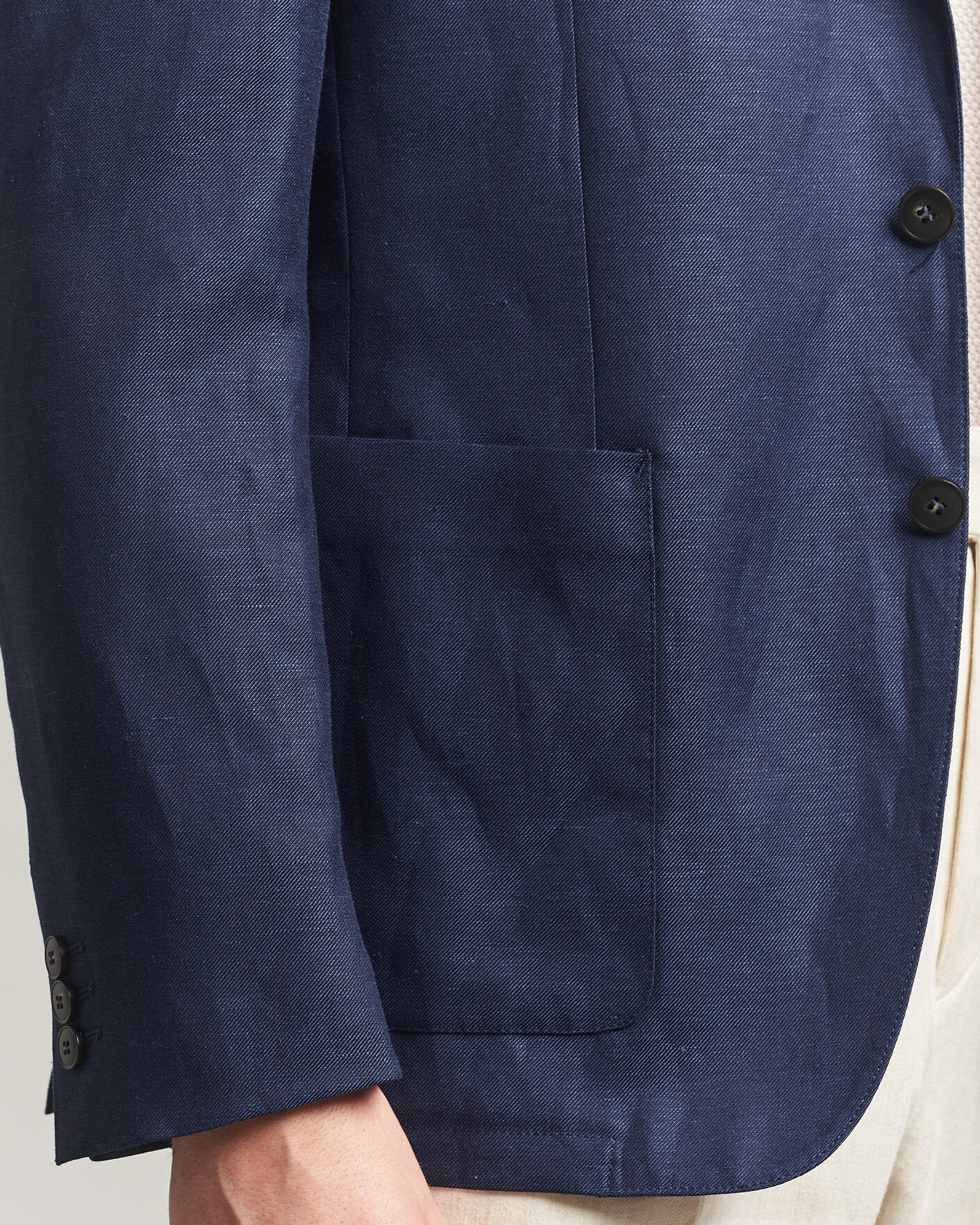 Heren | Blazers | Canali | Unconstructed Wool/Linen Blazer Dark Blue