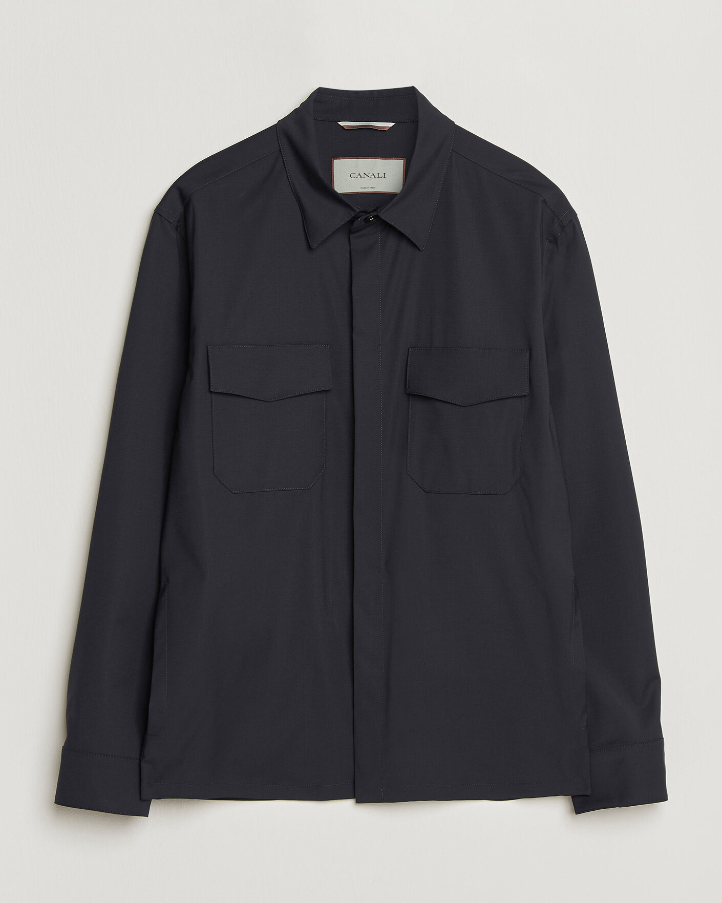 Heren | Overhemden | Canali | Travel Wool Overshirt Navy