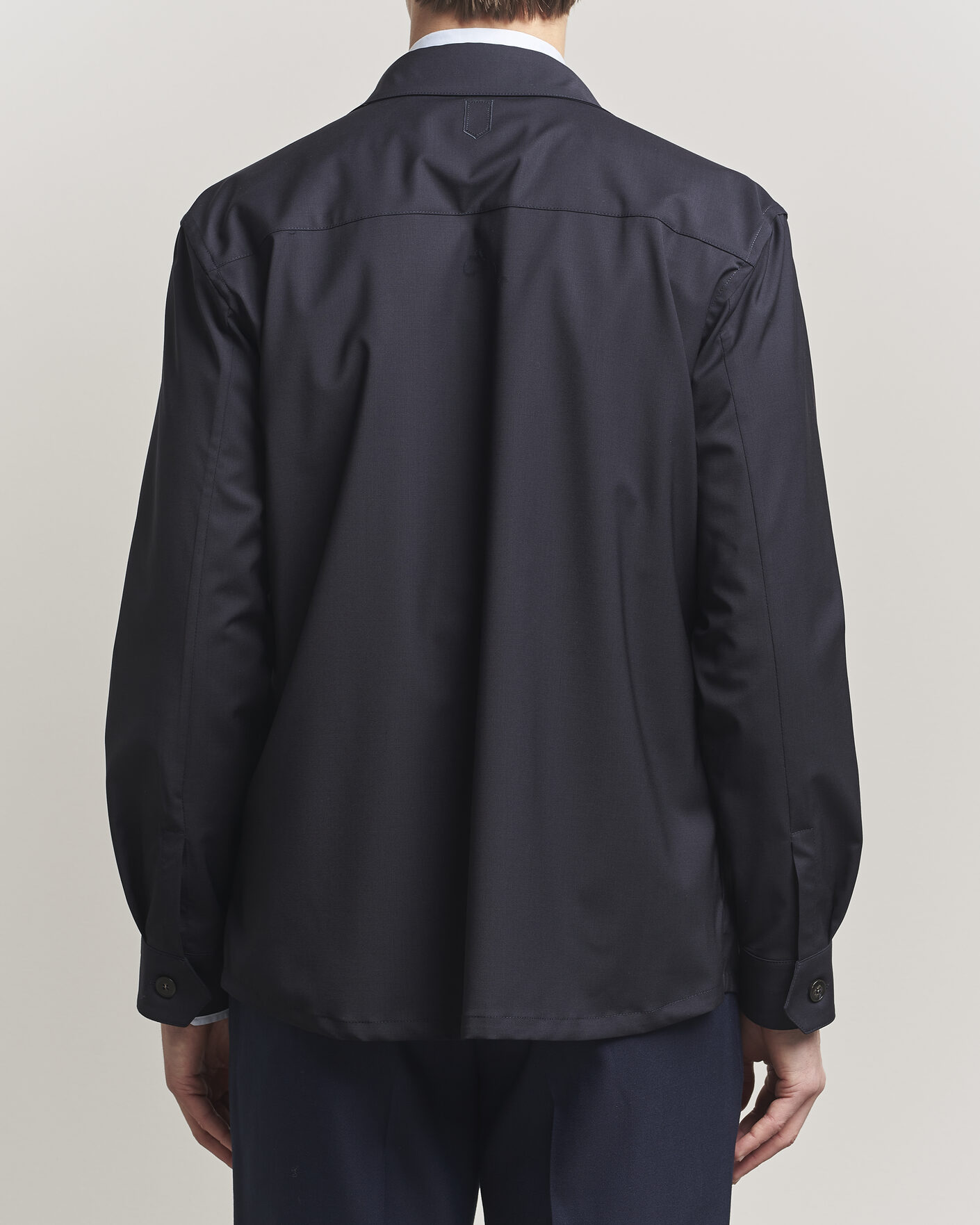 Heren | Overhemden | Canali | Travel Wool Overshirt Navy