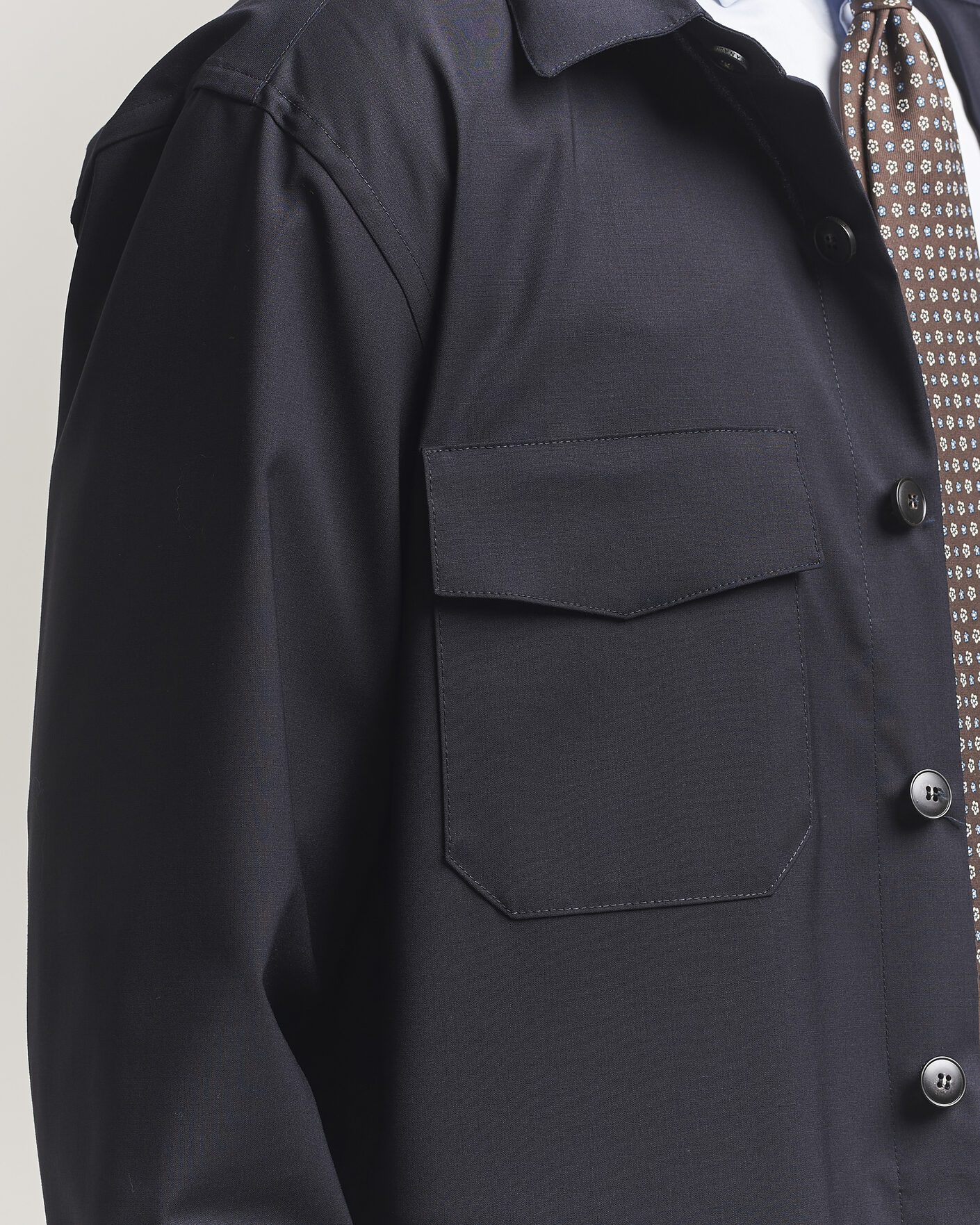 Heren | Overhemden | Canali | Travel Wool Overshirt Navy