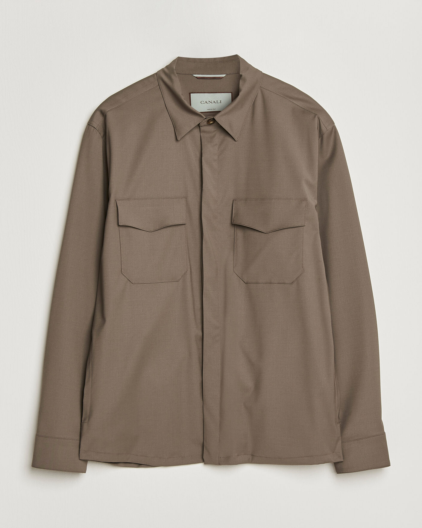 Heren | Overhemden | Canali | Travel Wool Overshirt Brown