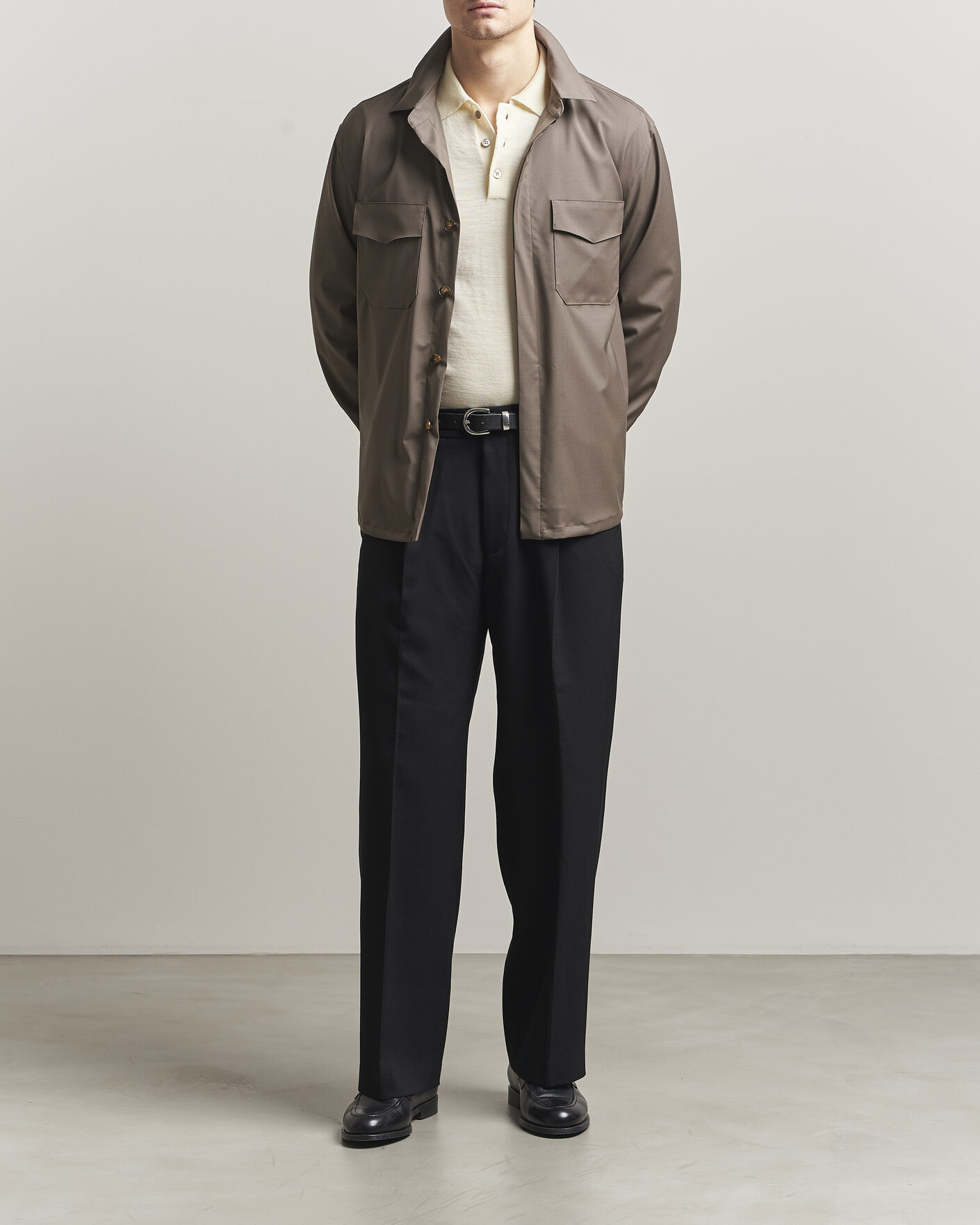 Heren | Overhemden | Canali | Travel Wool Overshirt Brown