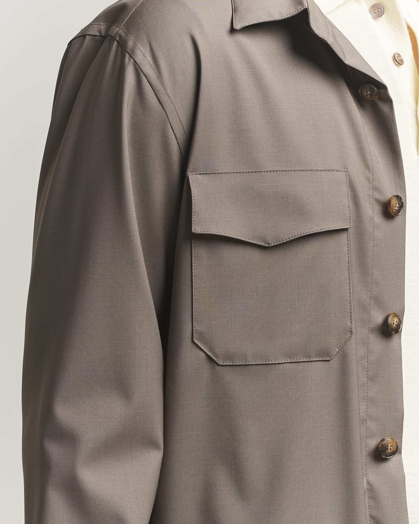 Heren | Overhemden | Canali | Travel Wool Overshirt Brown