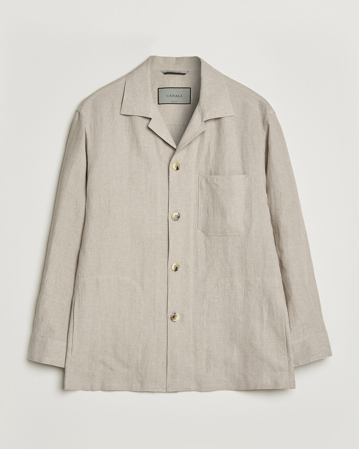 Heren | Overhemden | Canali | Linen Shirt Jacket Beige