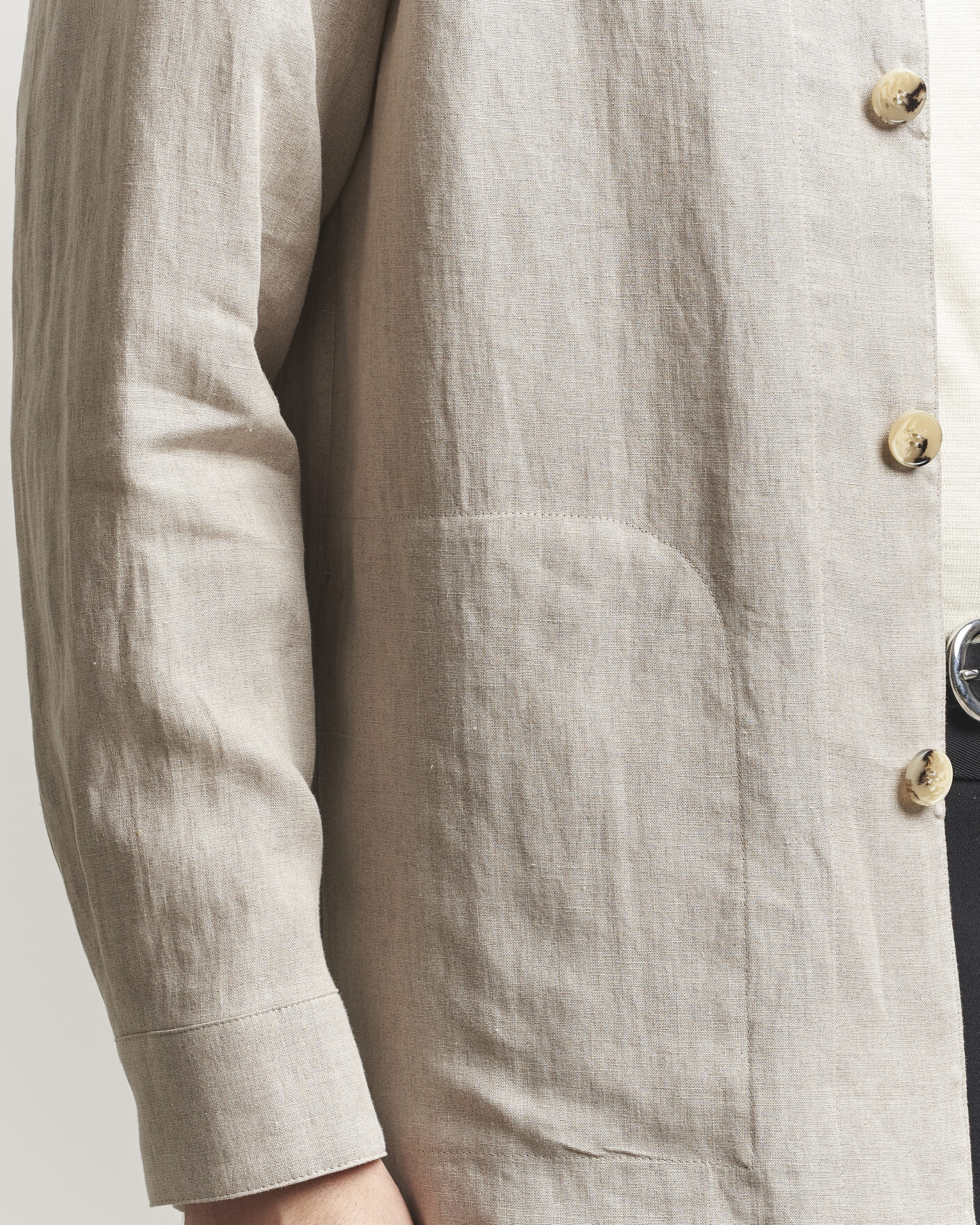Heren | Overhemden | Canali | Linen Shirt Jacket Beige