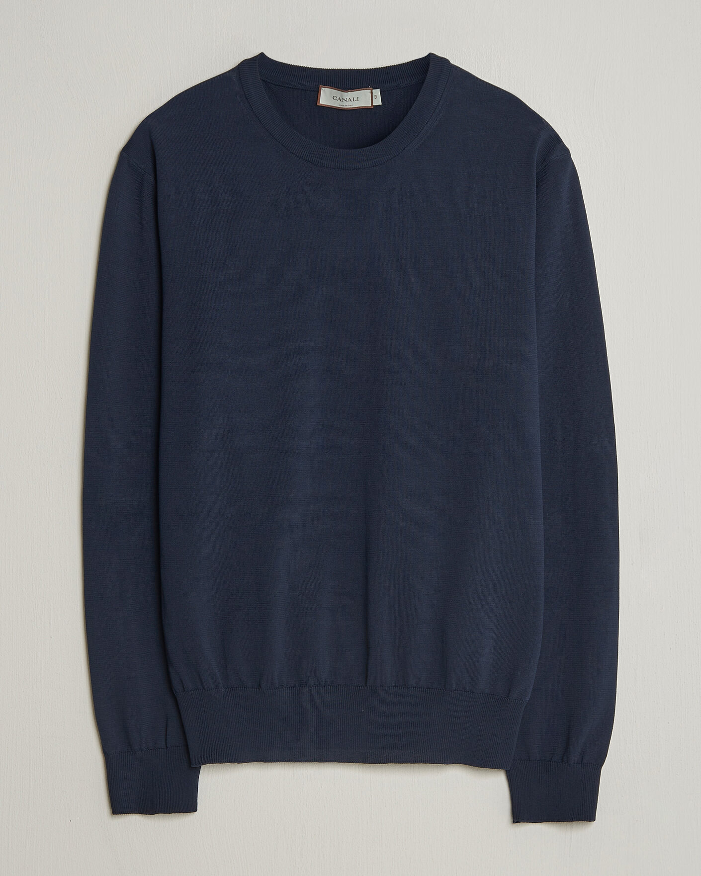 Heren | Truien | Canali | Cotton Crew Neck Pullover Navy