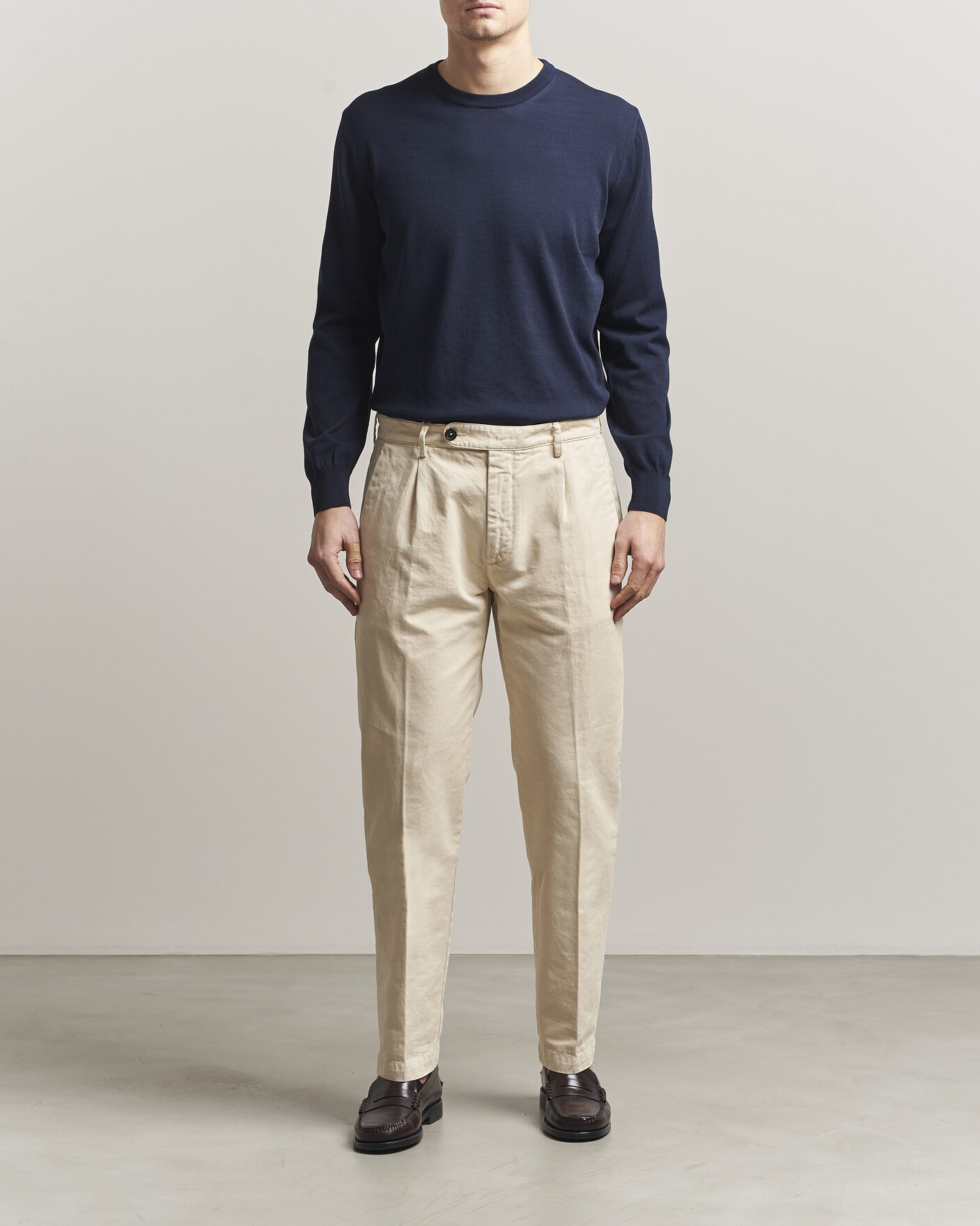 Heren | Truien | Canali | Cotton Crew Neck Pullover Navy